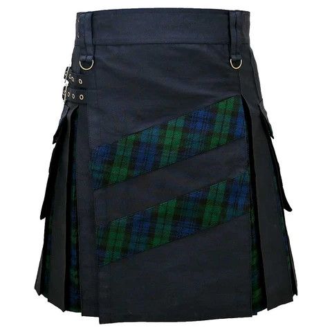 Other Modern Hybrid Kilt Tartan Black Watch Cross Stripes Size US 32 / EU 48 - 1 Thumbnail