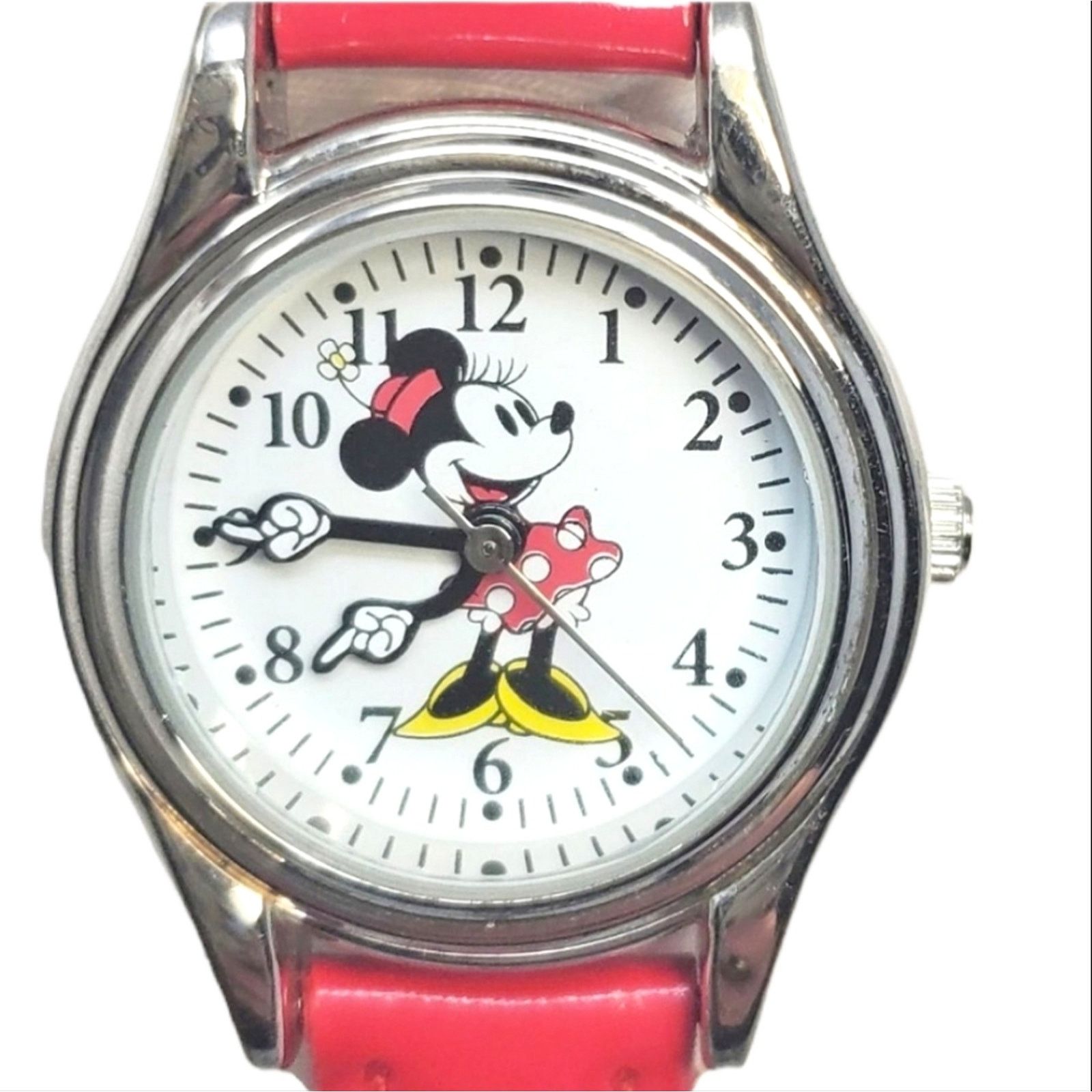 Vintage Disney Minnie Mouse Red Band Silver-toned Watch display picture 1