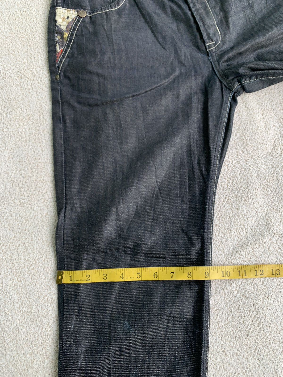 Japanese Brand × Vintage Vtg 00s japanese Zizo Bosatsu embroidered Art Denim Pants Size US 34 / EU 50 - 18 Thumbnail