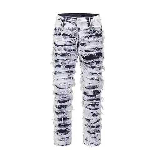 Japanese Brand × Jean Opium Distressed Baggy Stack Jeans Size US 34 / EU 50 - 4 Thumbnail