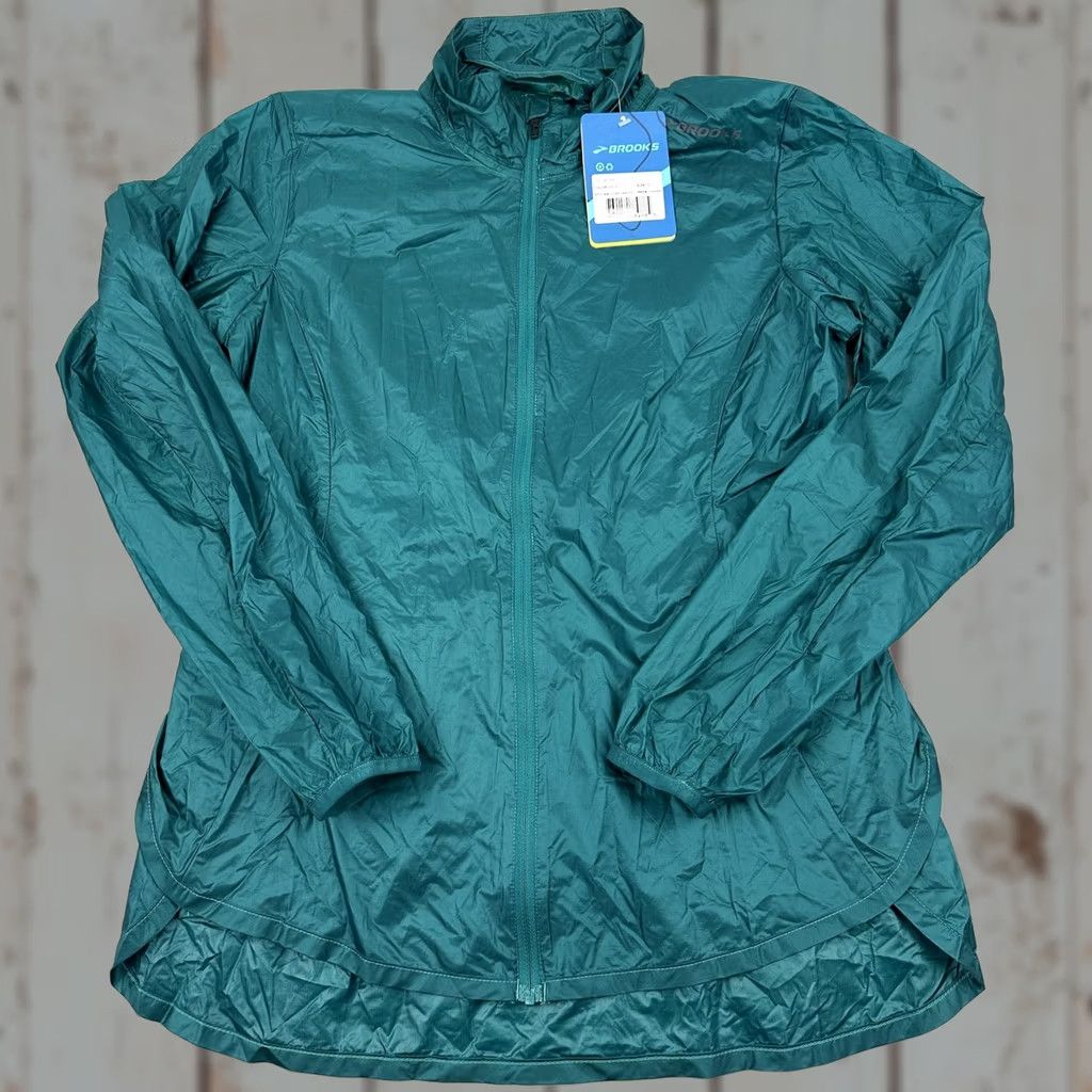 Brooks Brooks LSD Jacket Womens Small Kale Windbreaker Packable Reflective S Running & Jogging Zip Pockets Green Size S / US 4 / IT 40 - 1 Thumbnail