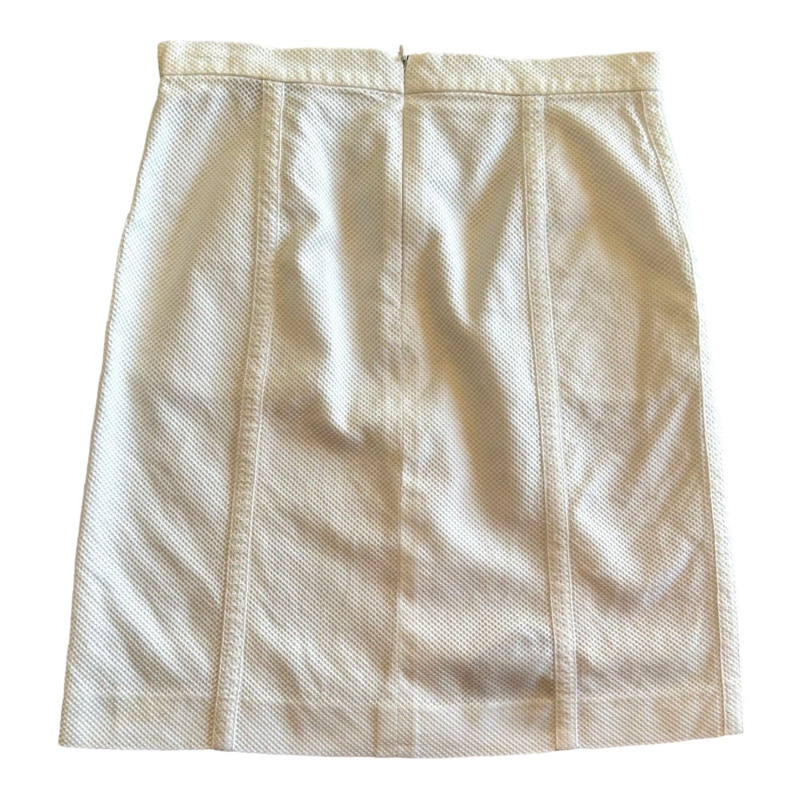 Vintage Barneys New York Women's White Pencile Straight Skirt Sz 8/42 Made In Italy City Knee Length Zipper Lined Size 30" / US 8 / IT 44 - 5 Thumbnail