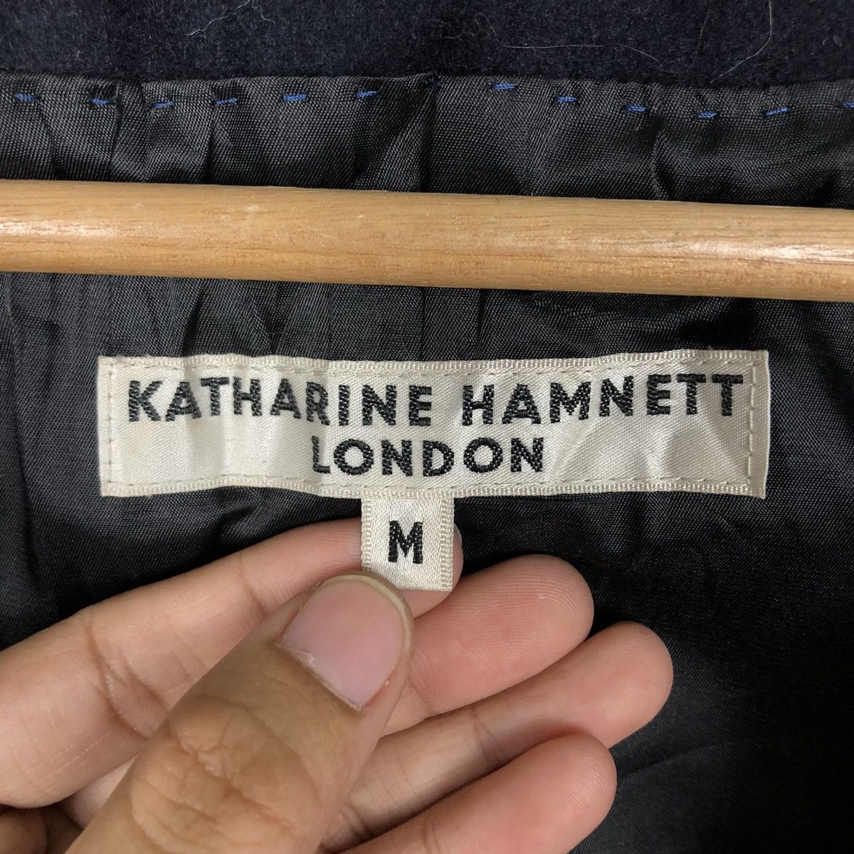 Katharine Hamnett London 🔥Rare Design Rich Blue Double Collar Design Issey Miyake Size M / US 6-8 / IT 42-44 - 10 Thumbnail