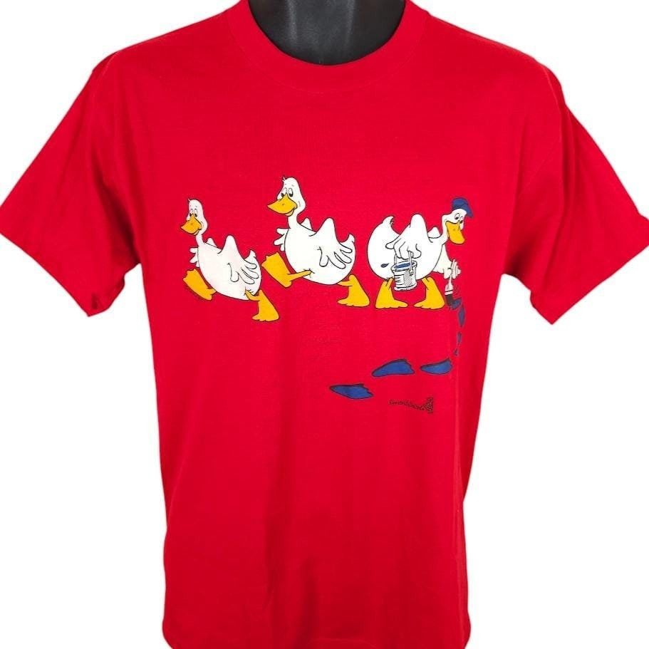 Vintage Vintage Cartoon Ducks T Shirt Mens Size Medium Red 80s Size US M / EU 48-50 / 2 - 1 Thumbnail