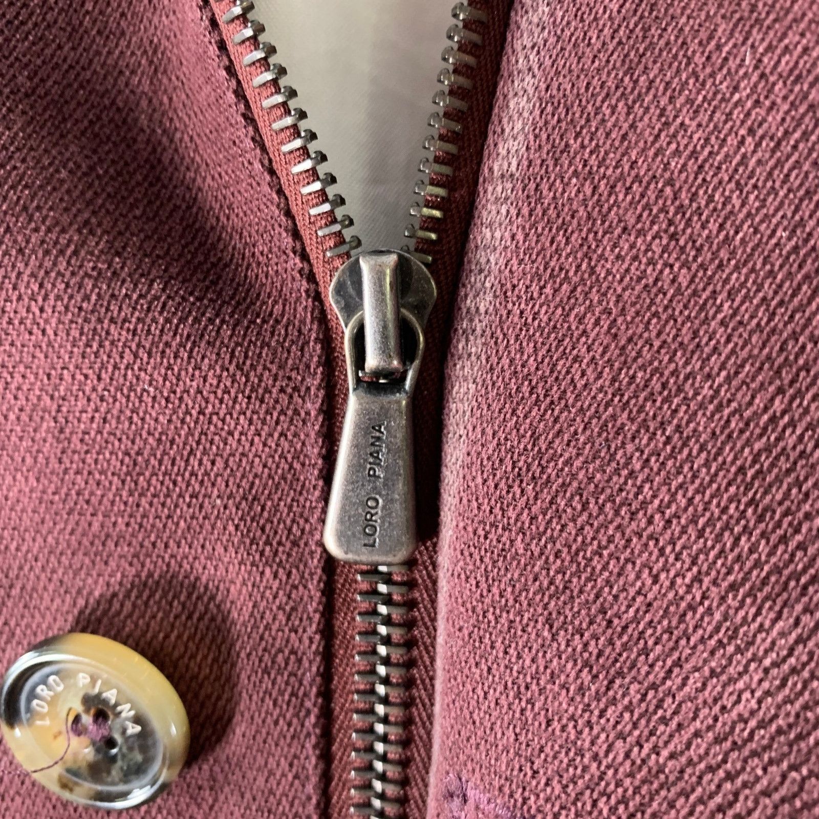 Loro Piana LORO PIANA Size XL Burgundy Cotton Zip Up Jacket Size US XL / EU 56 / 4 - 6 Thumbnail