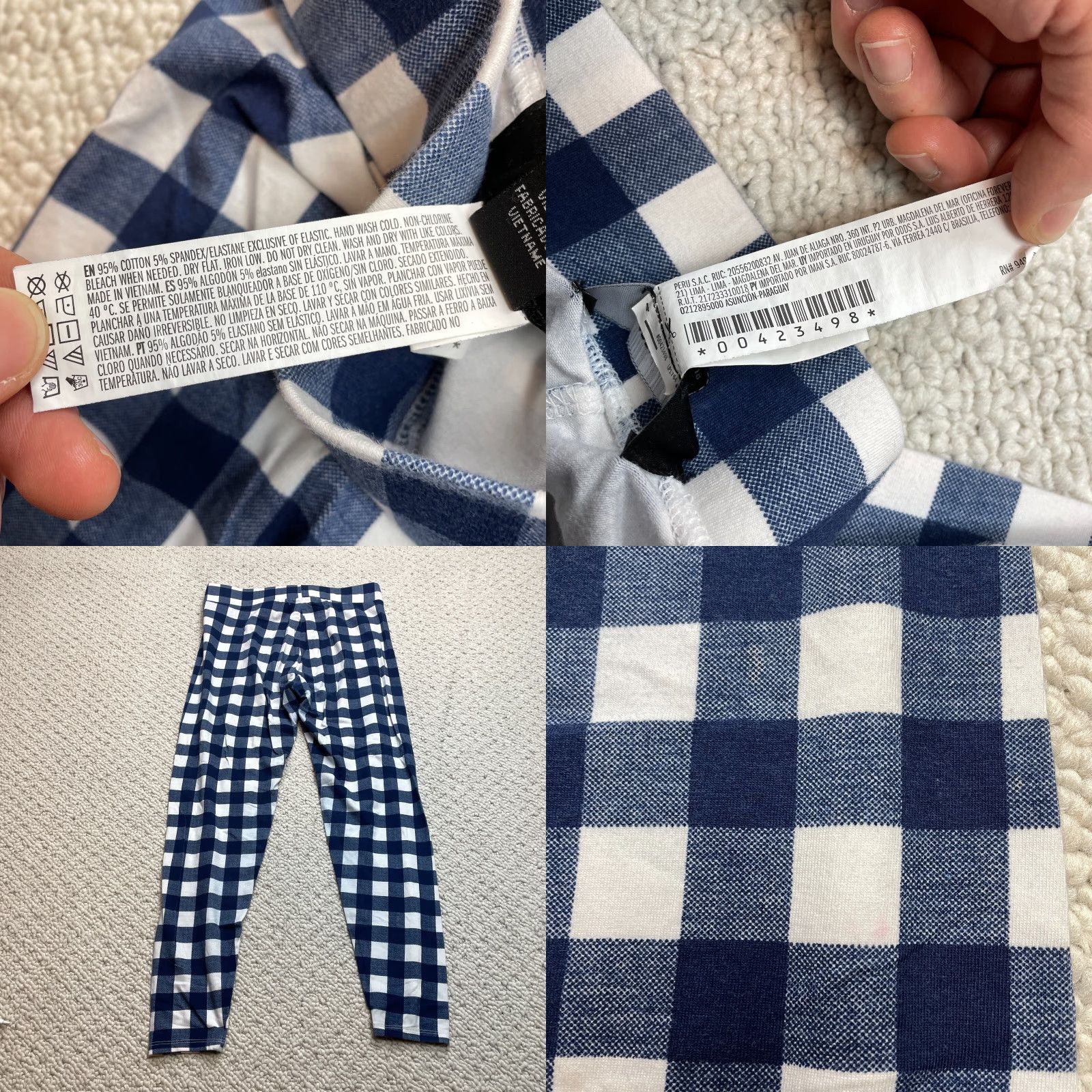 Forever 21 Forever 21 Pants Womens 0X Blue White Plaid Gingham Stretch Cotton Ankle 30x26 Womens Glance: 0X, Regular, Blue, Ankle, 30x26, Cotton Spandex, Knit Size 30" / US 8 / IT 44 - 8 Thumbnail