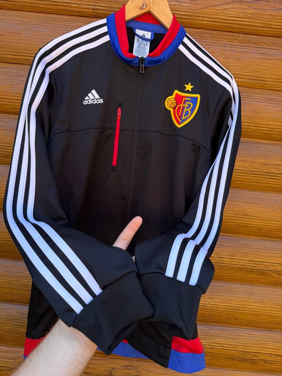 Adidas FC Basel Adidas Football Soccer Jacket Track Black Size M Size US M / EU 48-50 / 2 - 3 Thumbnail