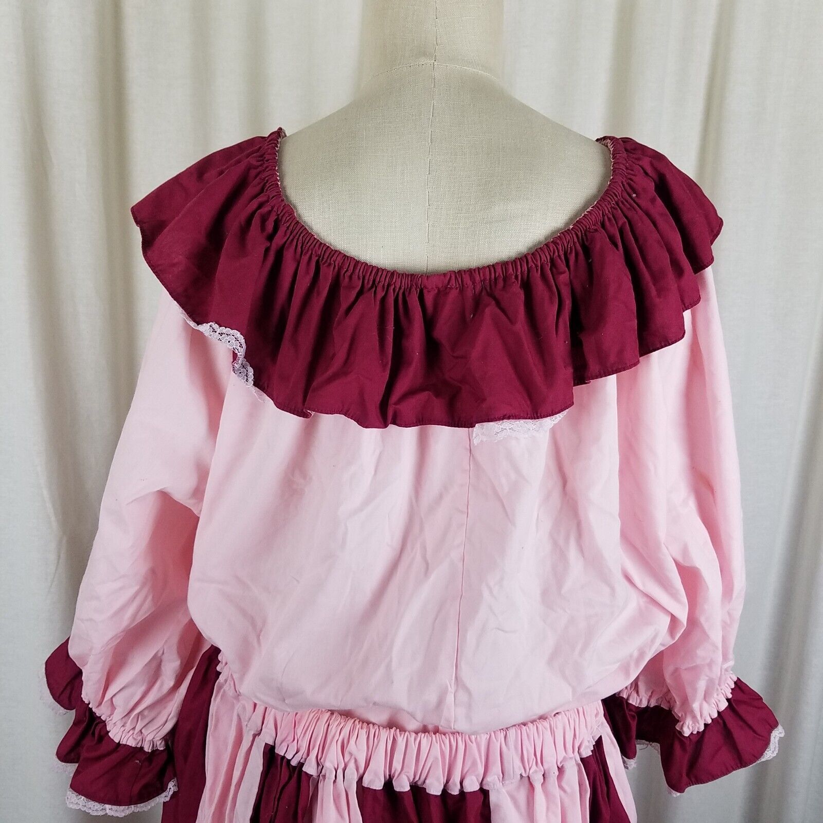 Handmade Vtg Square Dance Dress 2 Pc Skirt Blouse Top Set Outfit XL Size XL / US 12-14 / IT 48-50 - 2 Thumbnail