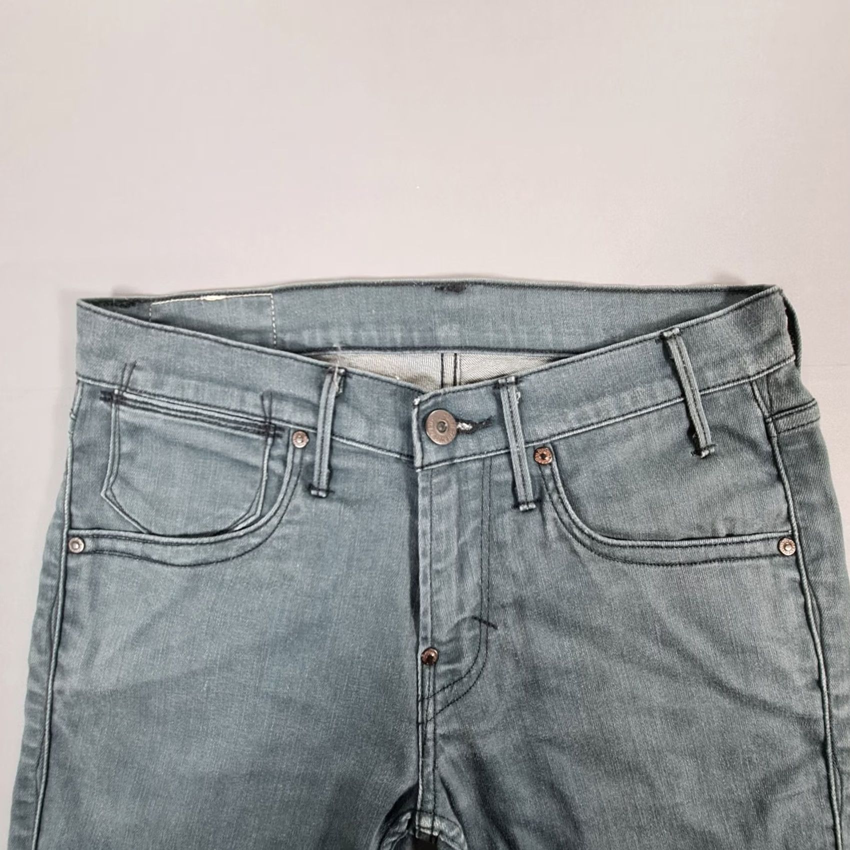 Levi's Levi's 519 Jeans Mens Green W30 L34 Skinny Fit Straight Stretch Denim Zip Fly 5-Pocket Design City Modern Levi Strauss Size US 30 / EU 46 - 2 Thumbnail