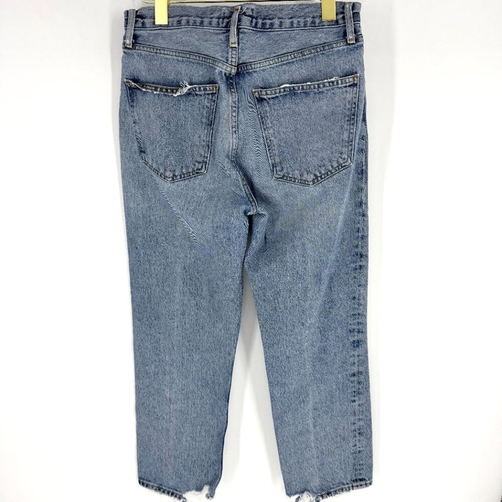 Agolde Agolde Lana Relaxed Straight Denim Jeans Raw Hem Size 27 Size 27" / US 4 / IT 40 - 4 Thumbnail