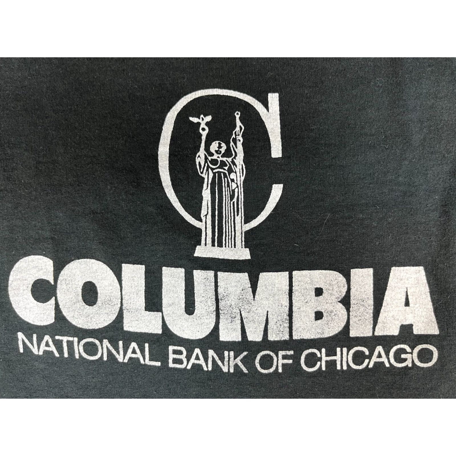 Vintage VINTAGE Columbia National Bank of Chicago T-Shirt Double-Sided XL Mens XL Black 90s Bank Graphic Print Screen Stars Best Size US XL / EU 56 / 4 - 5 Thumbnail