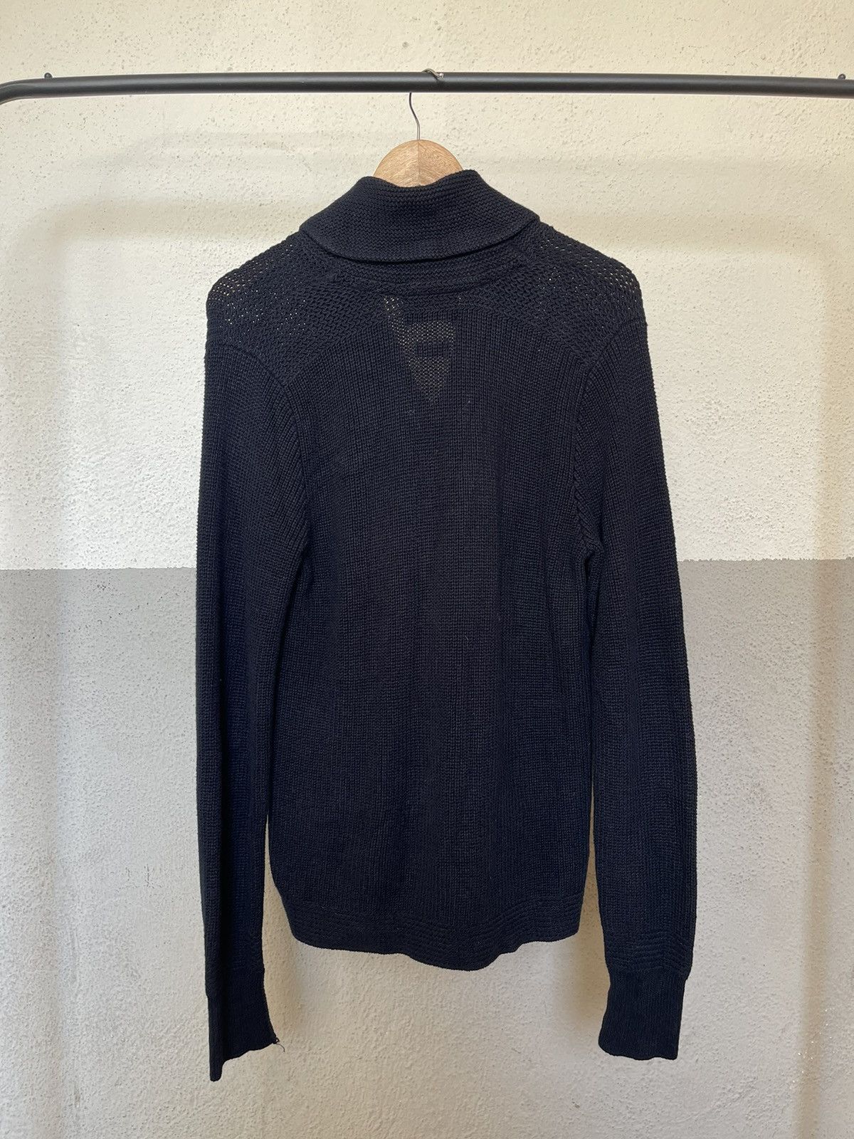 RRL Ralph Lauren RRL Ralph Lauren Black Shawl Collar Ribbed Knit Cardigan Size US S / EU 44-46 / 1 - 2 Thumbnail