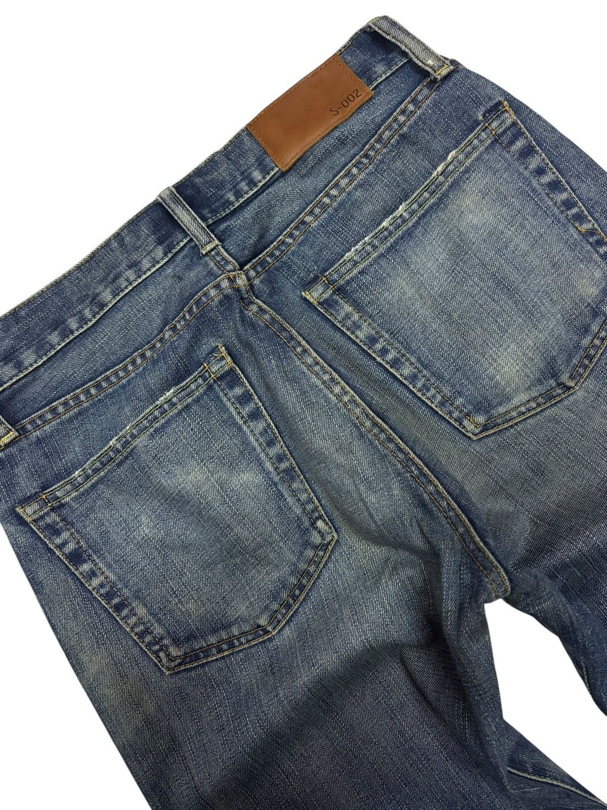Japanese Brand × Kaihara Denim Vintage Kaihara Uniqlo S-002 Faded Splash Jeans Size US 30 / EU 46 - 5 Thumbnail