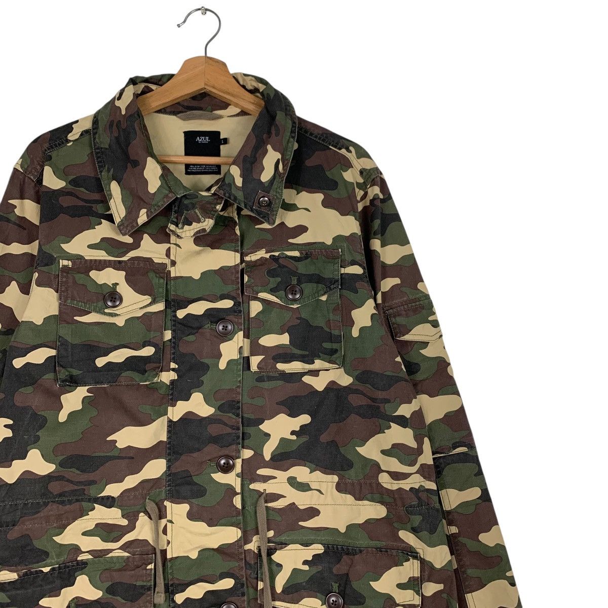 Japanese Brand AZUL MOUSSY Camo Jacket Military Army Fashion #1216-C55 Size US L / EU 52-54 / 3 - 5 Thumbnail