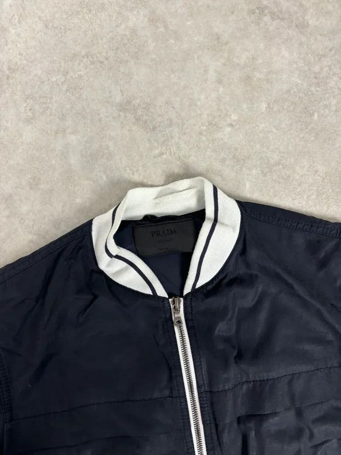 Prada 2000s Prada Light Nylon Navy Obscure Bomber Jacket Size US S / EU 44-46 / 1 - 4 Thumbnail