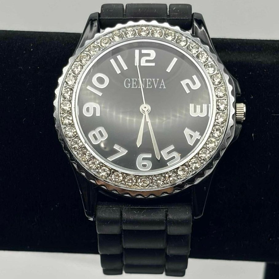 Geneva Black Geneva Men’s Watch Size ONE SIZE - 1 Thumbnail