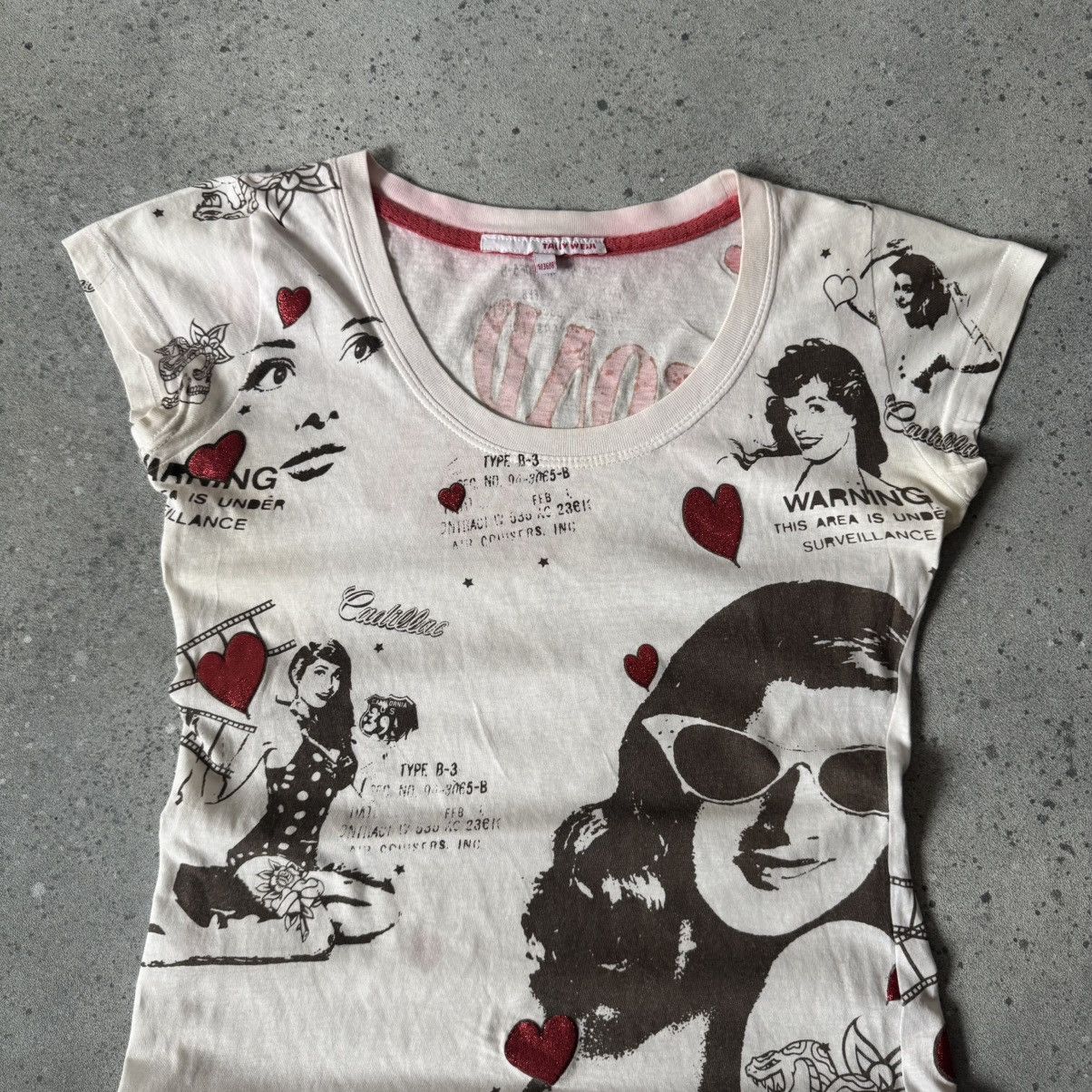 Hysteric Glamour Amazing Y2K Sexy Lady Printed Vintage T-Shirt Size S / US 4 / IT 40 - 3 Thumbnail