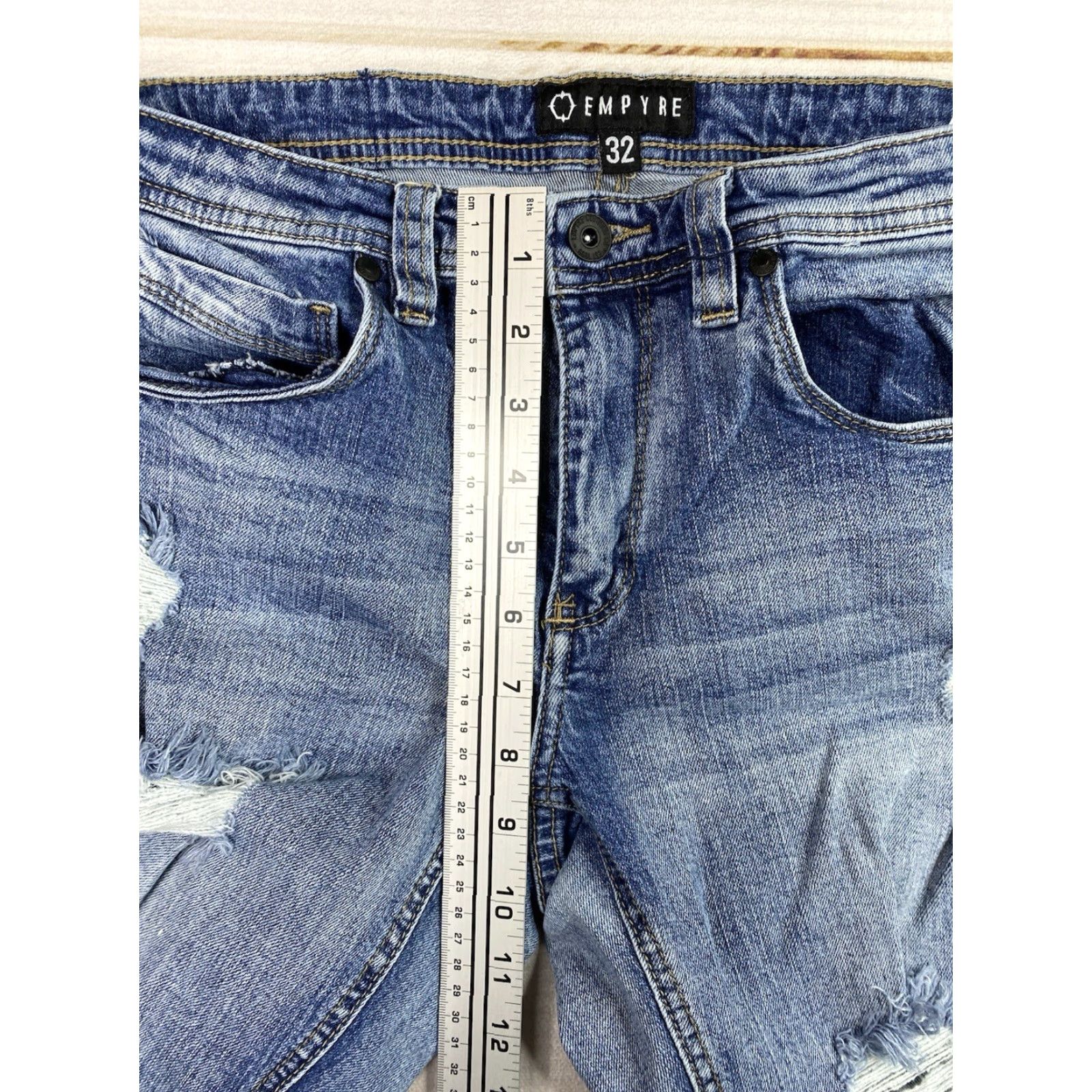 Empyre Empyre Jeans Mens 32 Skinny Leg Distressed Holes Stretch Denim Skater Grunge Jeans Size US 32 / EU 48 - 5 Thumbnail