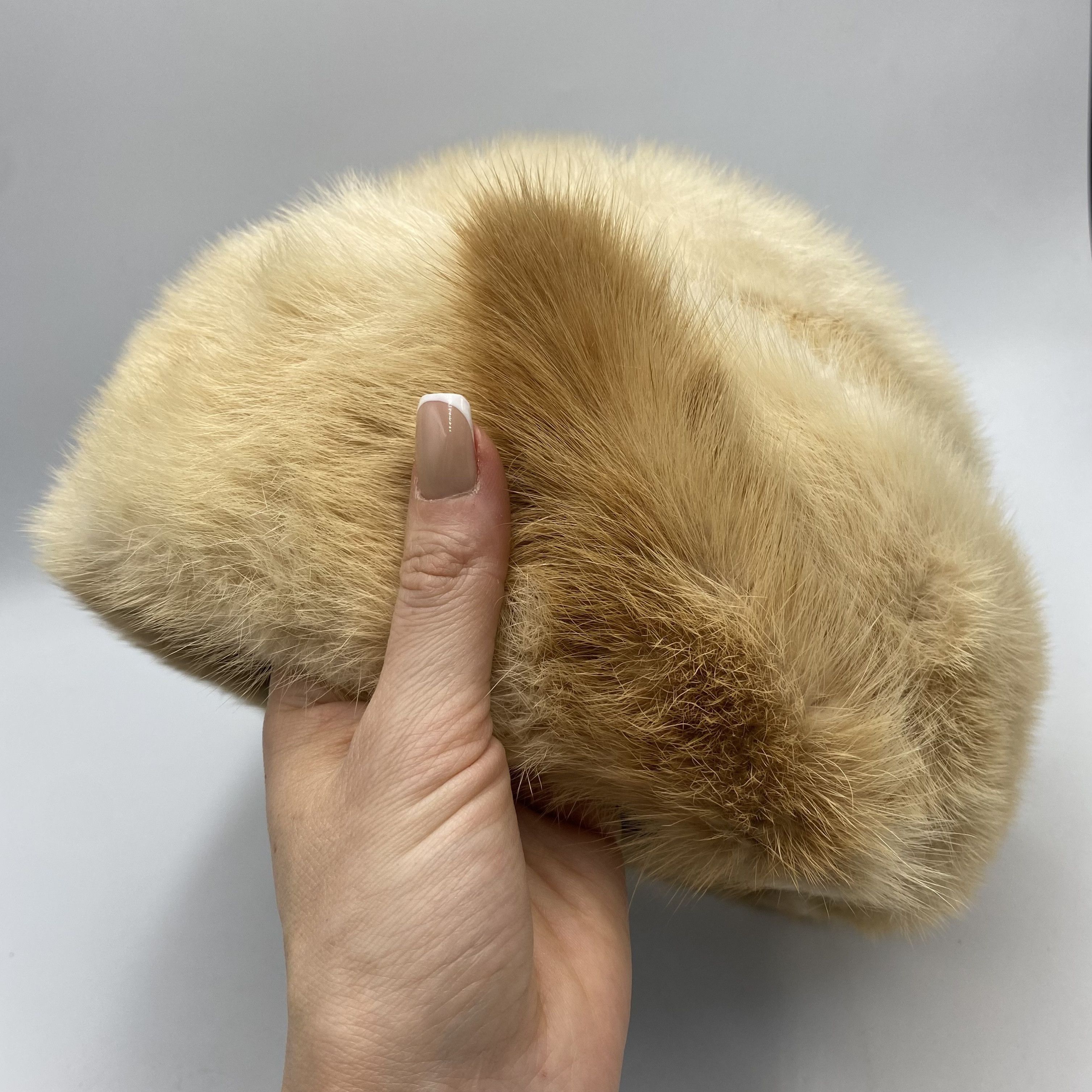 Vintage Vintage Women’s Mink Fur Hat Beige Size S 1980s Ukraine Size ONE SIZE - 6 Thumbnail
