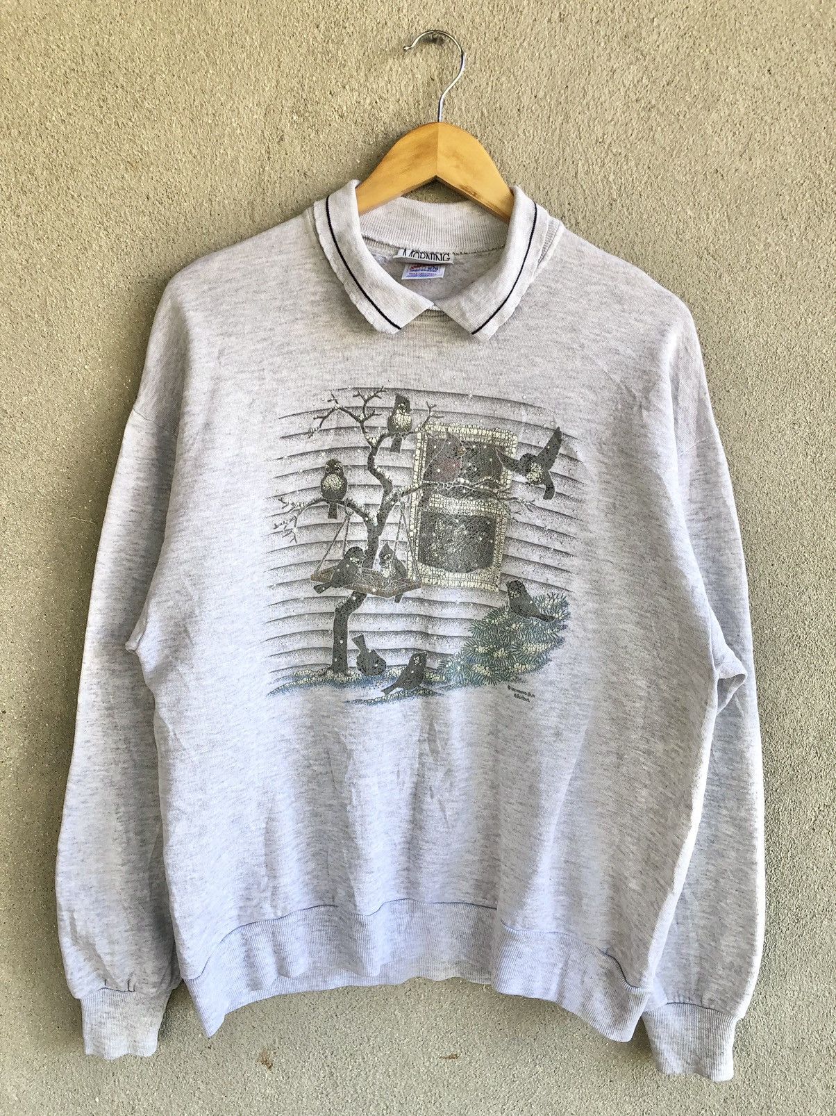 Jerzees × Vintage Vintage 90s Morning Sun Jerzees polos sweatshirt Size US L / EU 52-54 / 3 - 1 Thumbnail