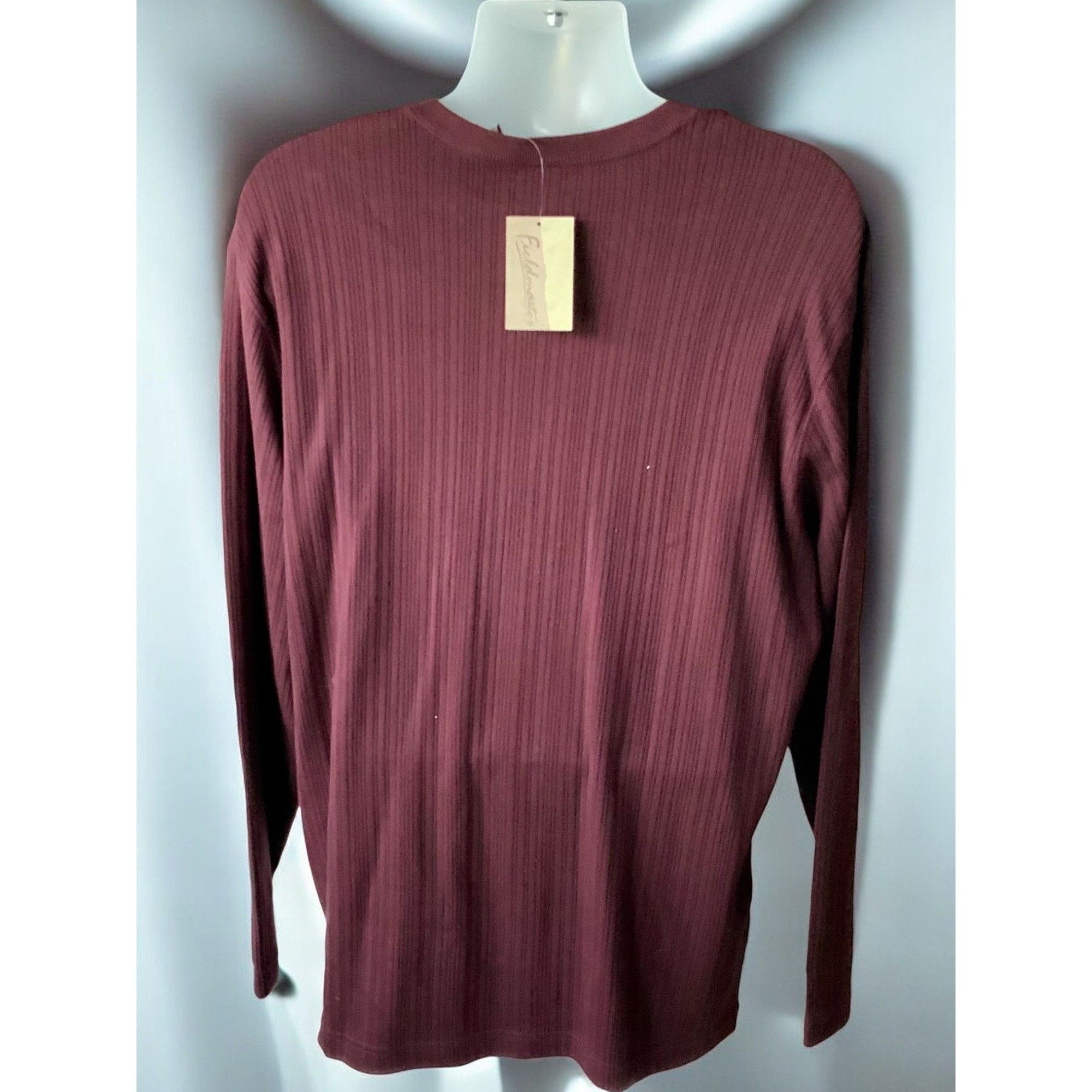 Fieldmaster Fieldmaster Melange Mens NEW Large Burgundy Ribbed VNeck Size US L / EU 52-54 / 3 - 7 Thumbnail