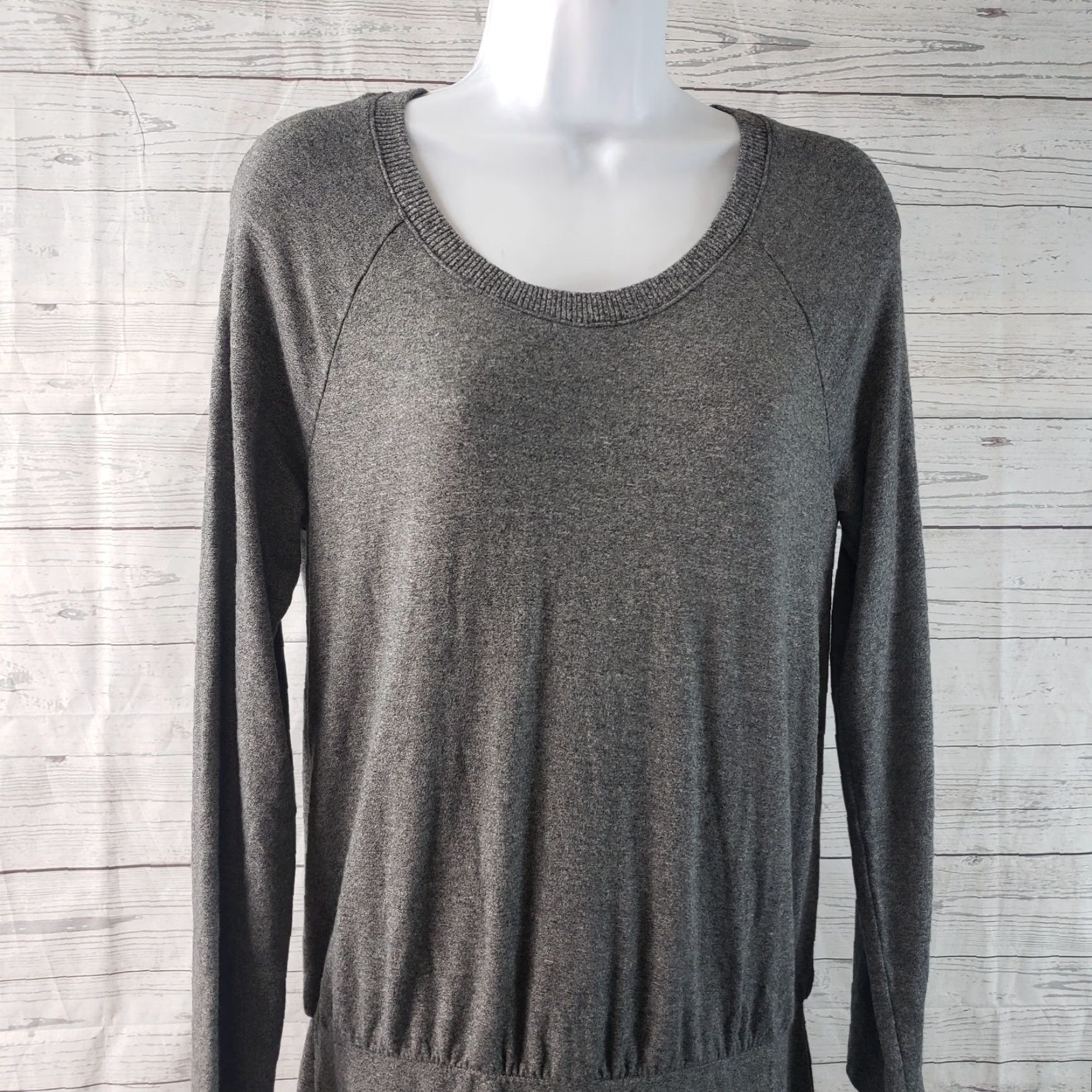Lou & Grey Lou & Grey Dress Womens Sz Medium Gray Long Sleeve Solid Rayon Blend Size M / US 6-8 / IT 42-44 - 2 Thumbnail