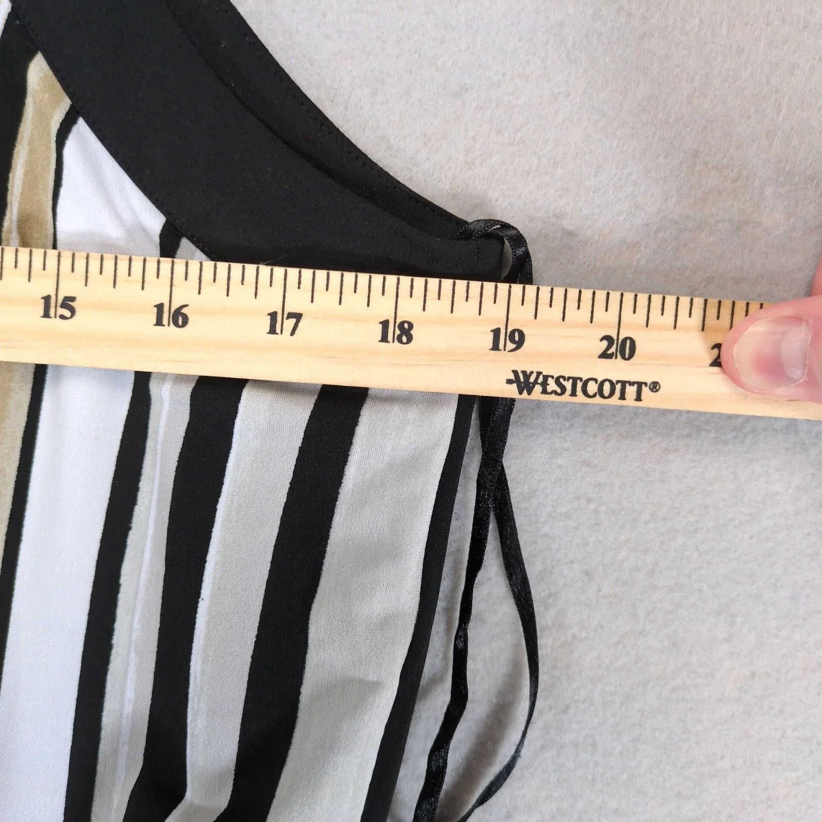 White House Black Market WHBM Striped Blouson Sleeveless Mini Dress Sz L Stretch Belt Size L / US 10 / IT 46 - 6 Thumbnail