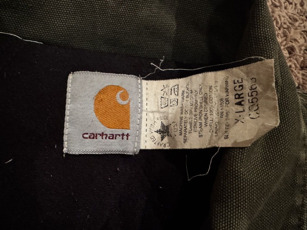 Carhartt Vintage USA Made Carhartt Green Duck Canvas workwear Jacket Size US XL / EU 56 / 4 - 4 Thumbnail