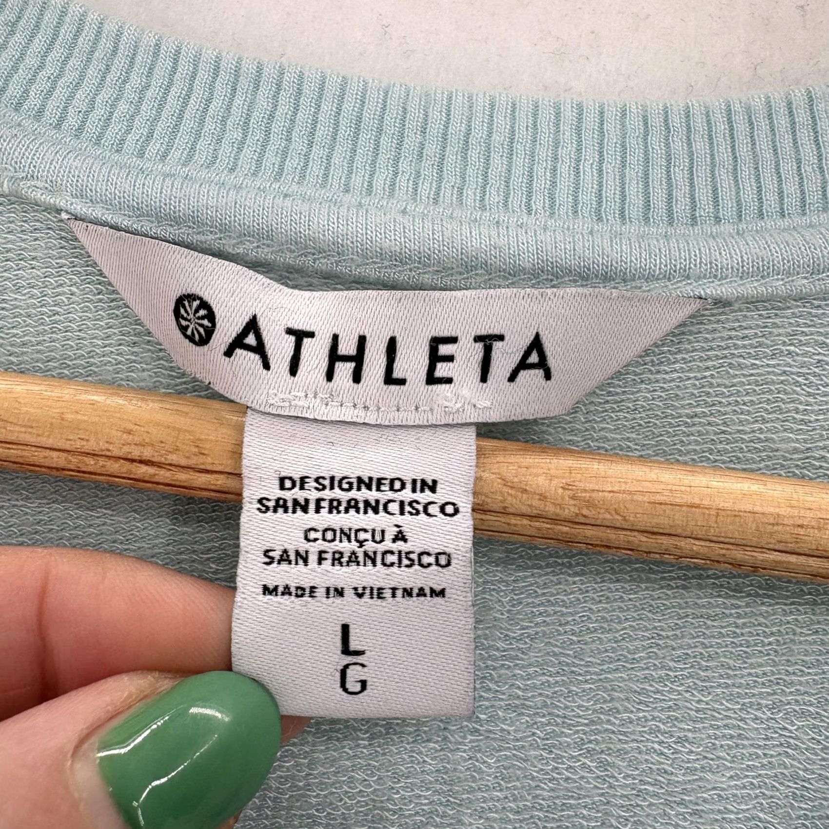 Athleta Athleta Mindset Sweatshirt Womens Large Blue Modal Raglan Lightweight Pullover Size L / US 10 / IT 46 - 4 Thumbnail