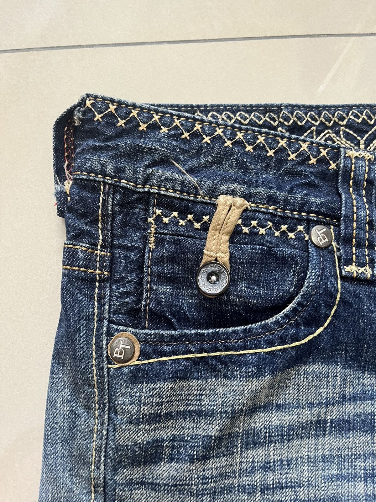 Edwin Flare Jeans Edwin blue trip distressed faded low rise F1 Size US 31 - 9 Thumbnail