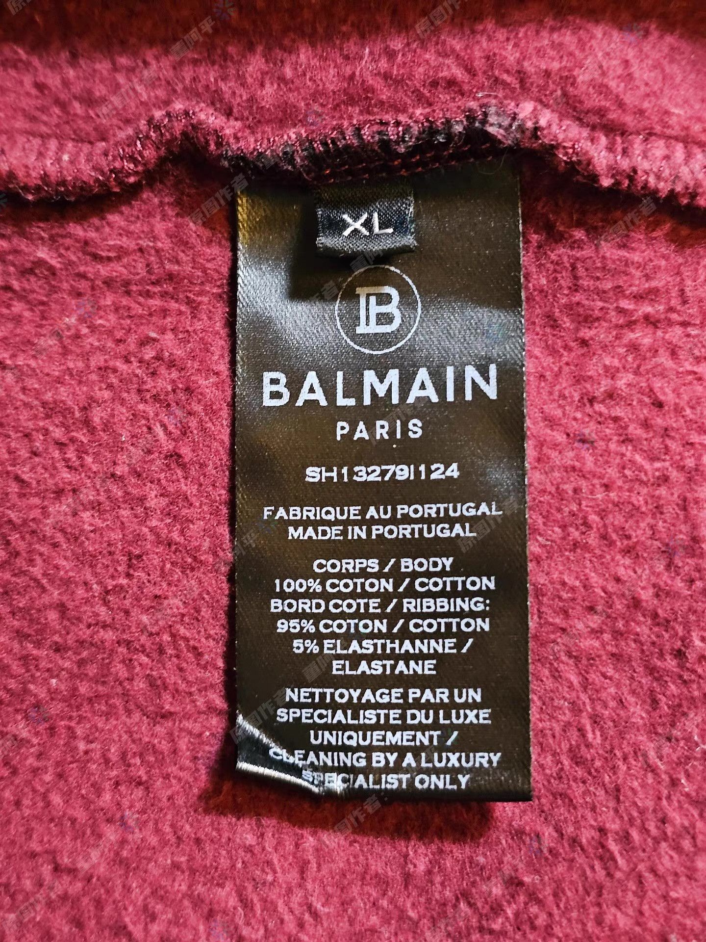 Balmain BalmainBurgundySweatshirtwith Metallic Handwritten Logo Q4 Size US XL / EU 56 / 4 - 6 Thumbnail