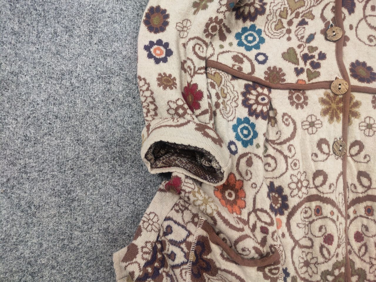 Vintage Ivko Embroidere Wool Cardigan Floral Boho Button Knit Hoodie Size L / US 10 / IT 46 - 6 Thumbnail
