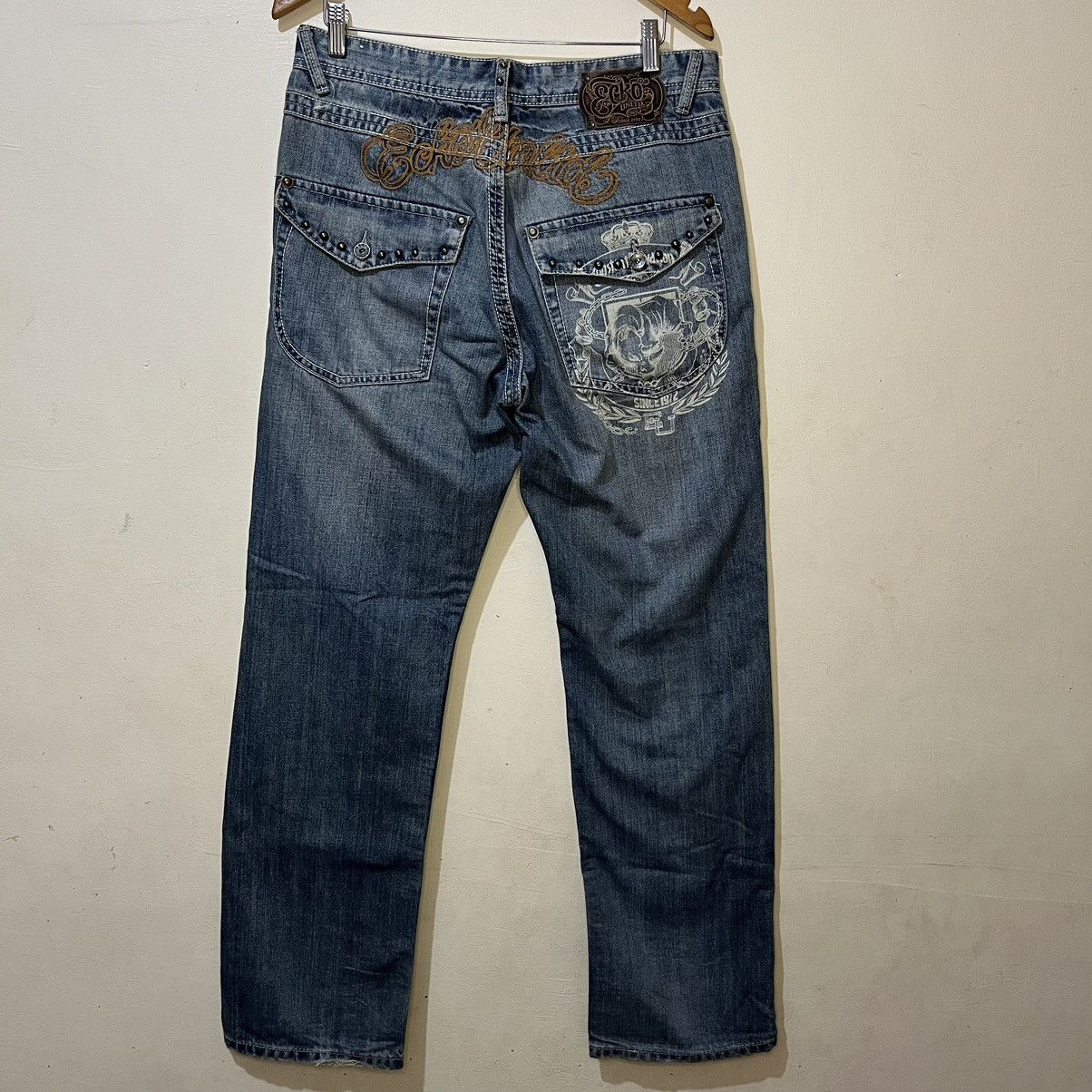 Ecko Unltd. 2000's Ecko Unltd. "Just Salvation" Baggy Denim Pants Size US 35 - 9 Thumbnail