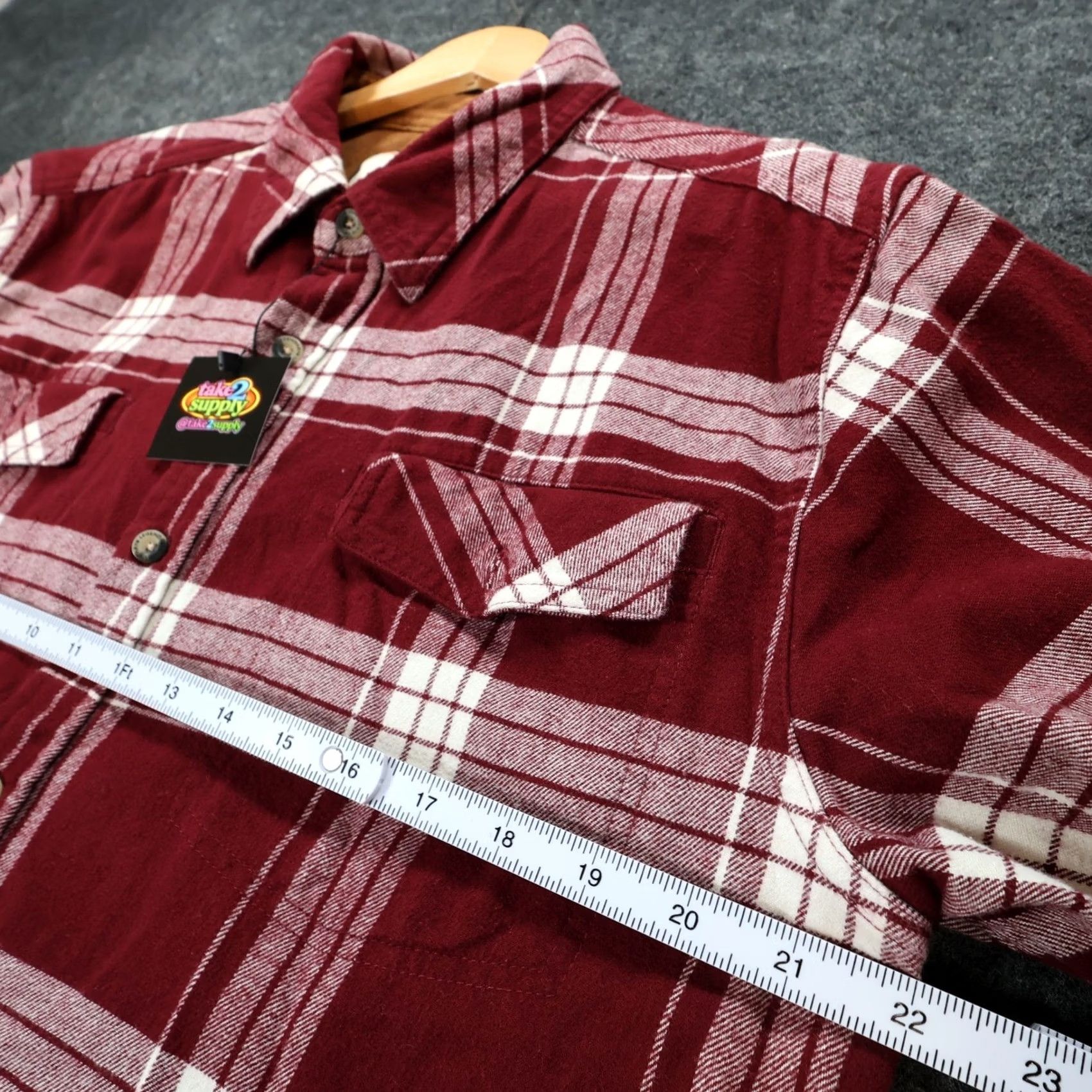 Vintage Legendary Whitetails Flannel Shirt Mens Large Maroon Plaid Button Up Size US L / EU 52-54 / 3 - 3 Thumbnail