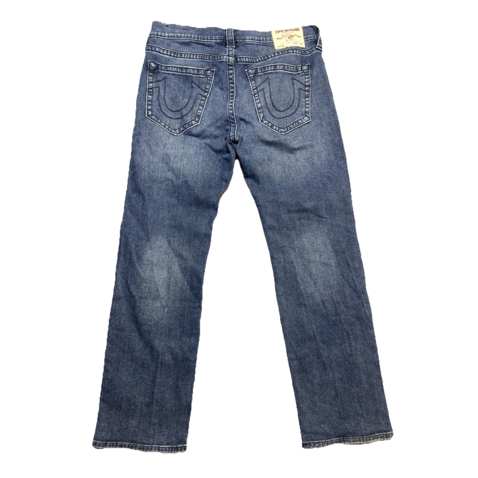 True Religion True Religion Jeans Relaxed Straight Blue Denim Logo Embroidered Button 34x32 Mens Regular 5-Pocket Size US 34 / EU 50 - 2 Thumbnail