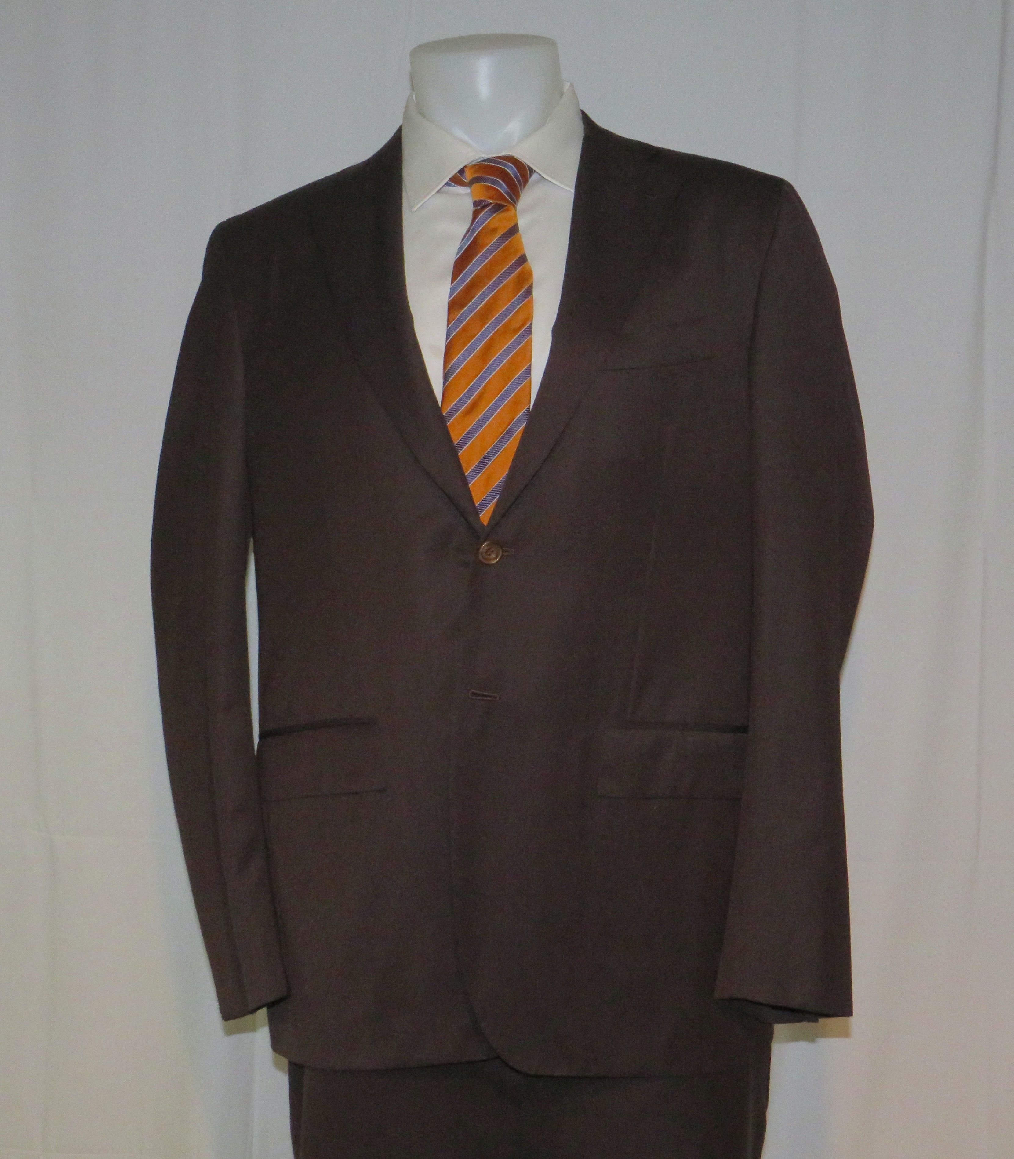 Kiton 14 Micron Super 180 Solid Brown Two Button Suit 48L NWT 8870 Size 48L - 3 Thumbnail