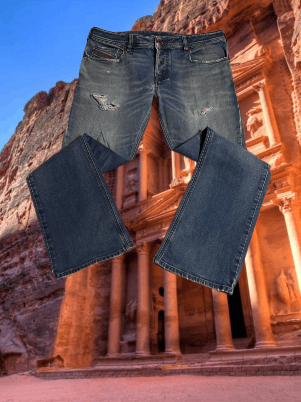 Diesel × Vintage Vintage Diesel Baggy Denim Jeans Pants Avant Garde Size US 34 / EU 50 - 1 Thumbnail