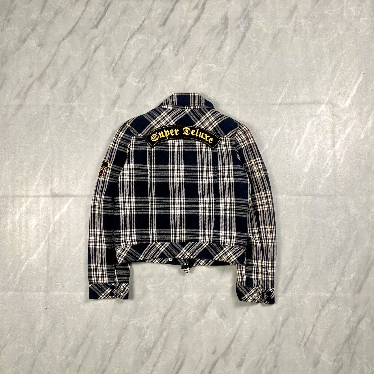 Japanese Brand Sky Bomber Japan Tartan Goth Punk Crop Jacket Size S / US 4 / IT 40 - 1 Thumbnail