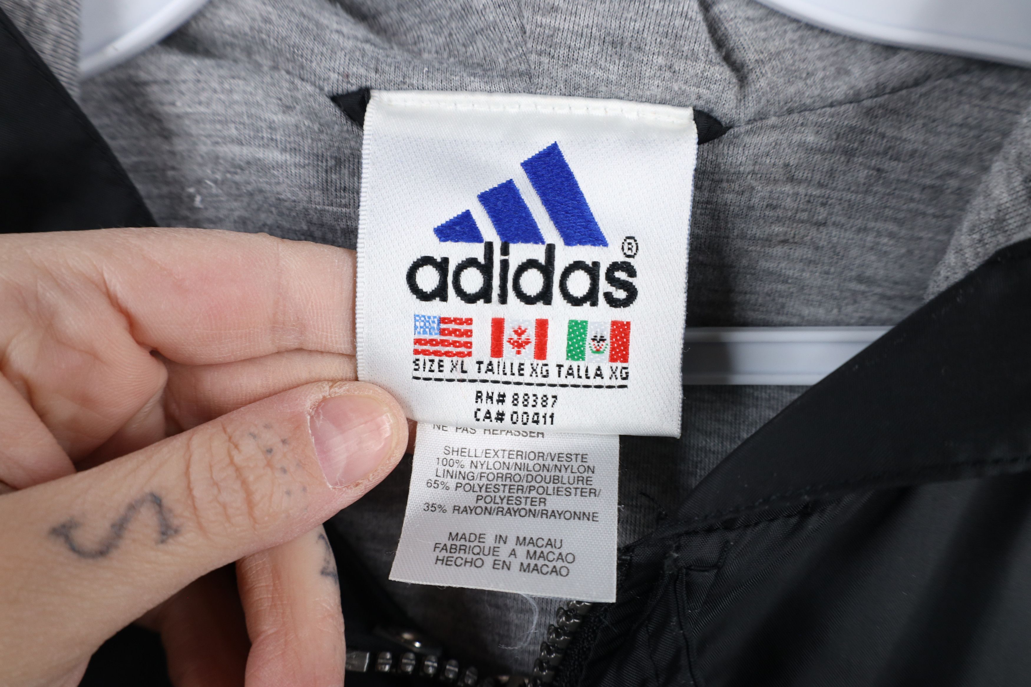 Adidas × Vintage Vintage 90s Adidas Spell Out Lined Hooded Windbreaker Jacket Size US XL / EU 56 / 4 - 10 Thumbnail