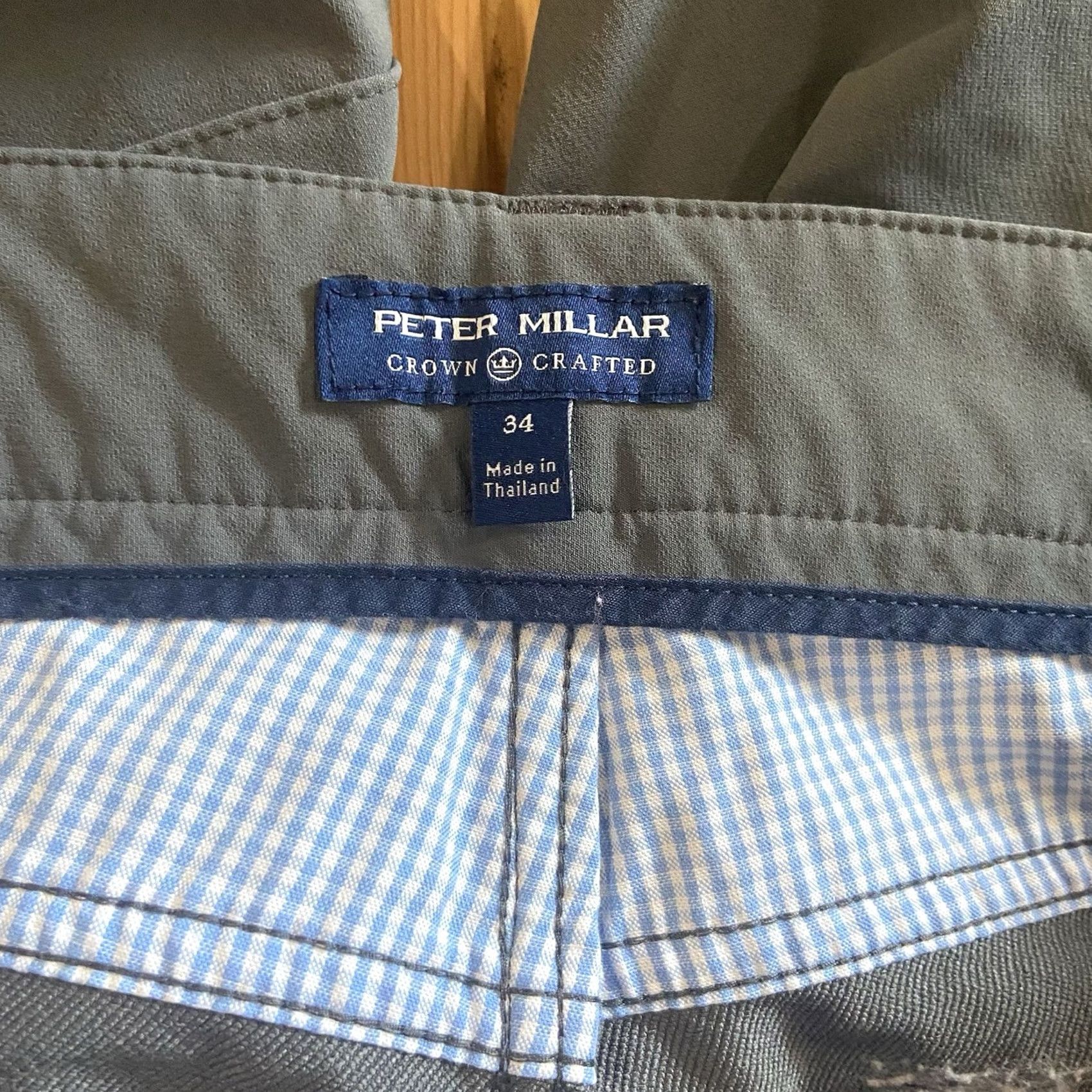 Peter Millar Peter Millar Crown Crafted Pants Mens 34 Gray EB510 Performance Stretch Slim Chino Pocket Moisture Wicking Flat Front 26in Inseam Size US 34 / EU 50 - 3 Thumbnail