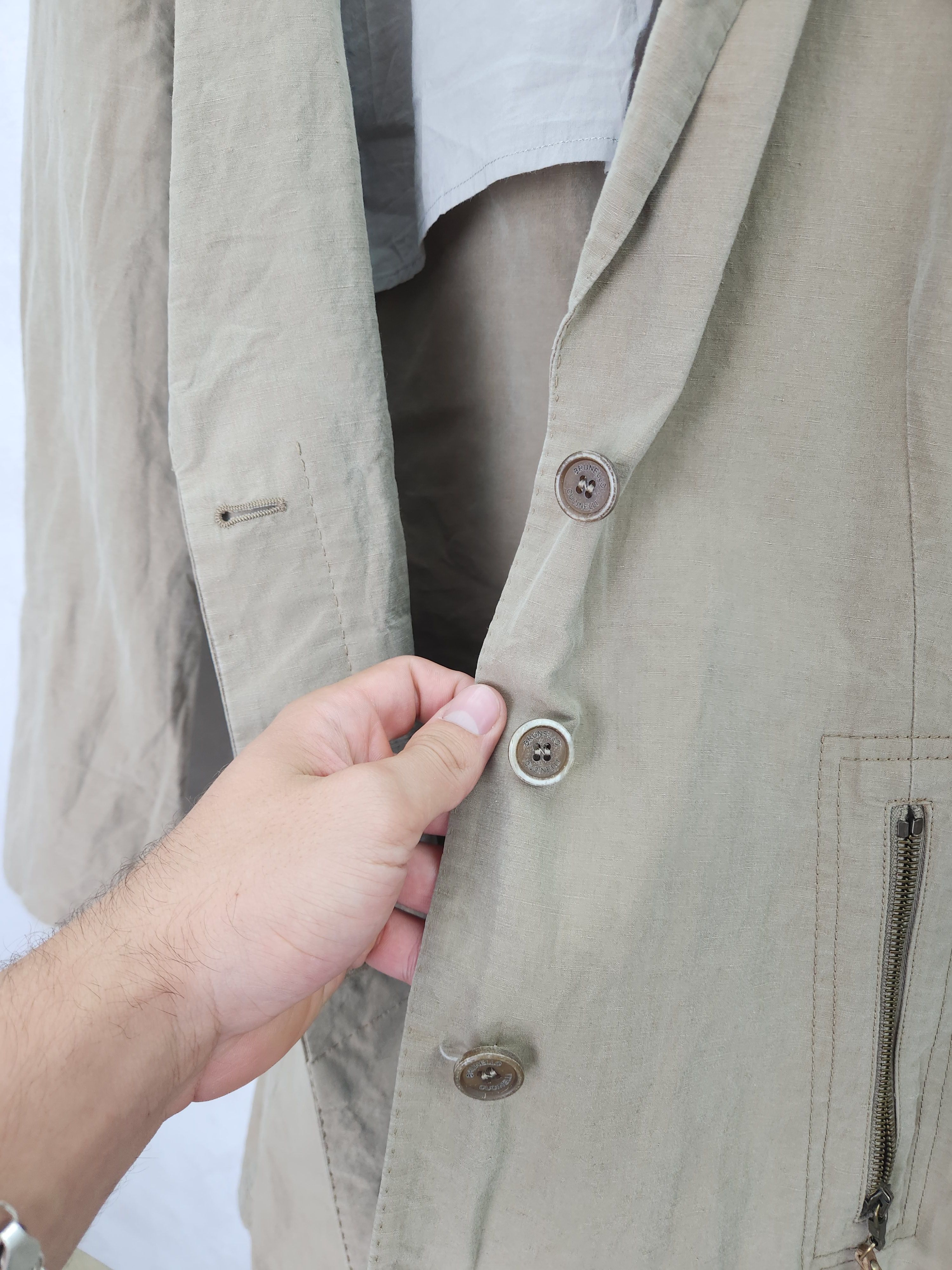 Brunello Cucinelli Brunello cucinelli cotton beige jacket button ups size L Size L / US 10 / IT 46 - 14 Thumbnail