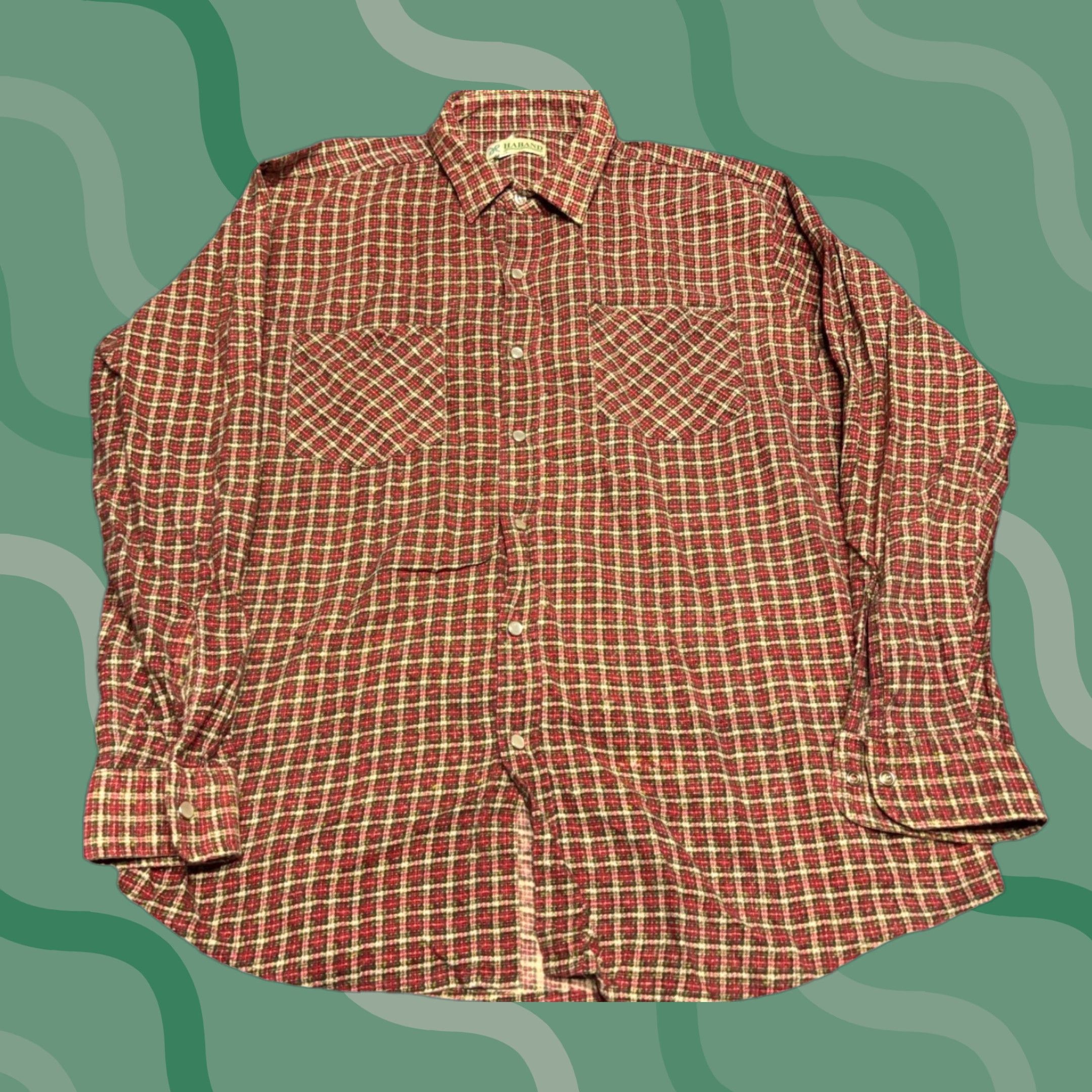 Haband VINTAGE Haband Shirt Mens XL Pearl Snap Work Wear Rodeo Top I1 Size US XL / EU 56 / 4 - 1 Thumbnail