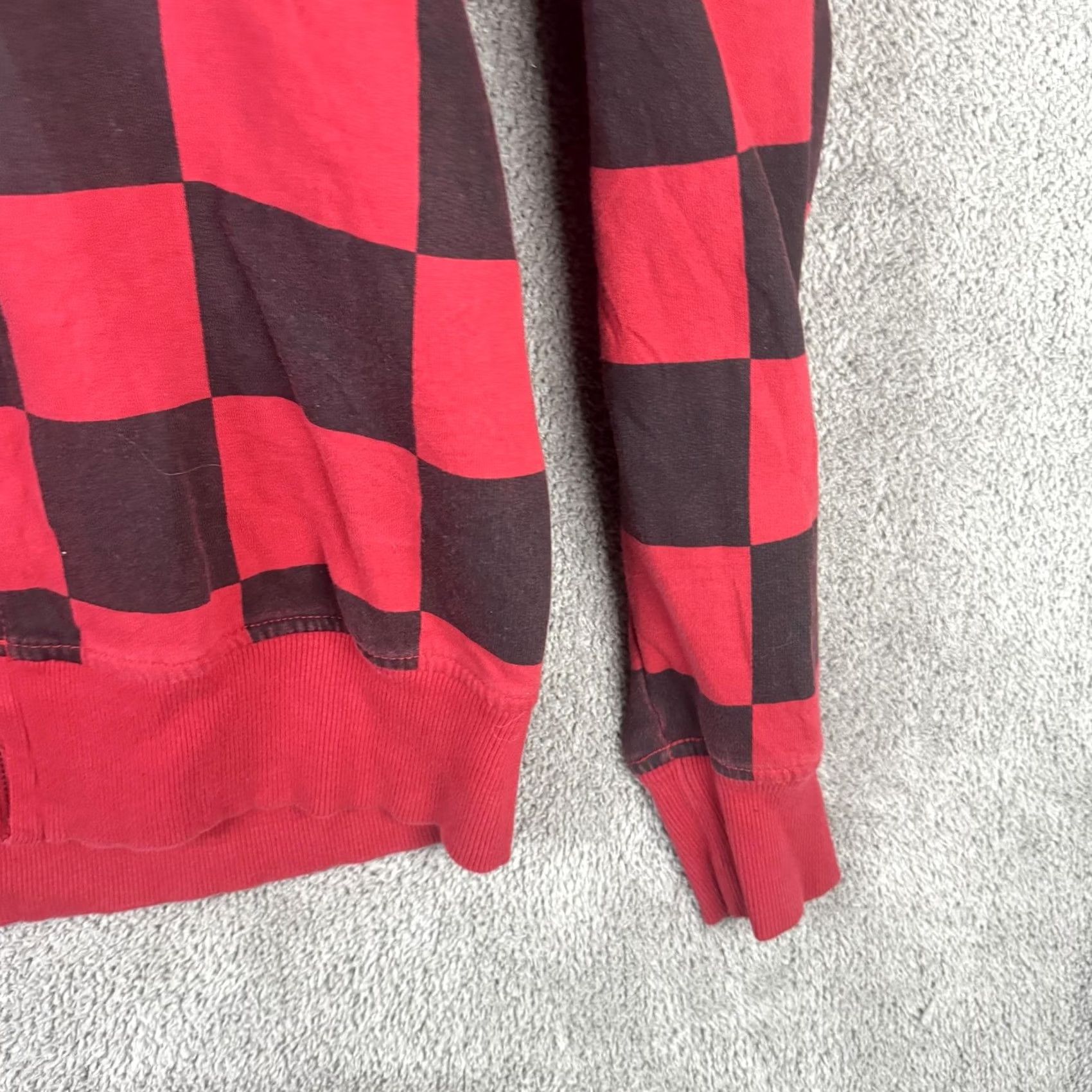 Logo 7 VINTAGE Don Hoodie Mens Large Red Checkered Full Zip Fleece D Logo Embroidered Size US L / EU 52-54 / 3 - 3 Thumbnail