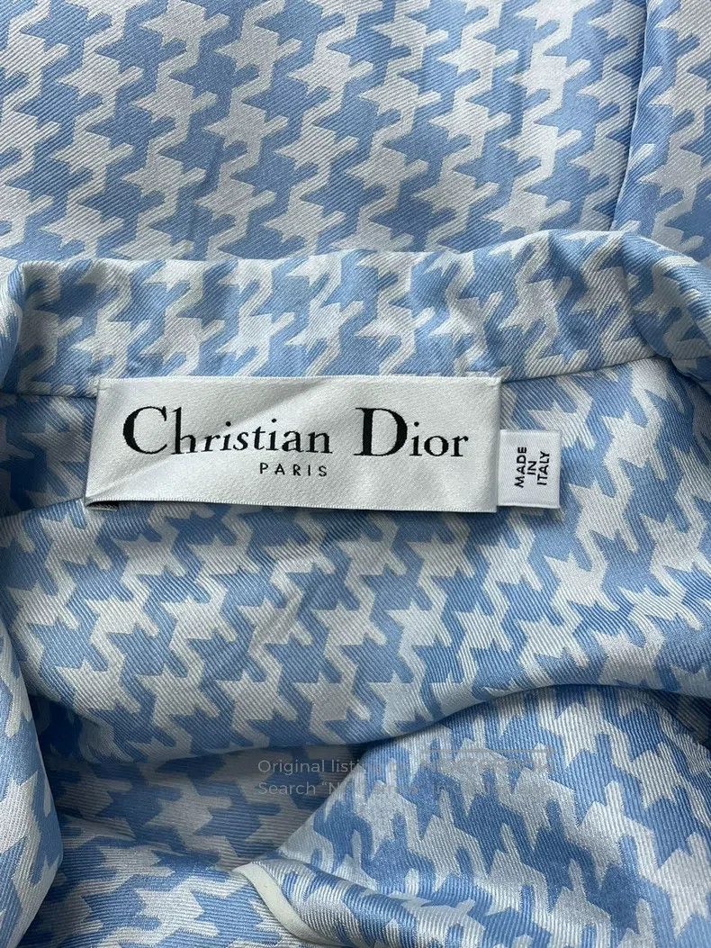 Dior Dior Blue checkered silk short sleeves Size XXS / US 00 / IT 34 - 5 Thumbnail