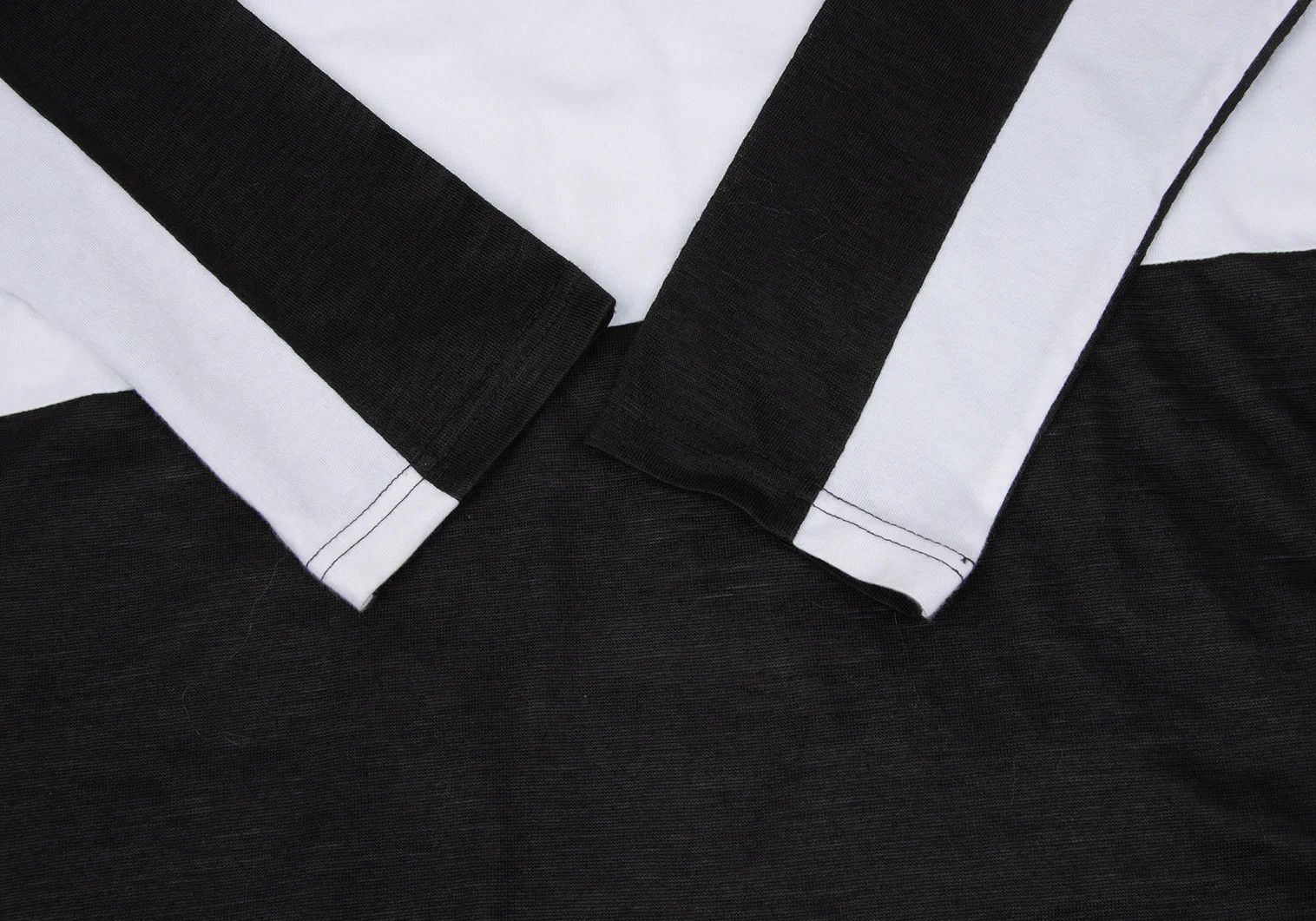 Jean Paul Gaultier Cotton and Ramie Raglan Cut Sewn Top in Black and White Size US M / EU 48-50 / 2 - 6 Thumbnail