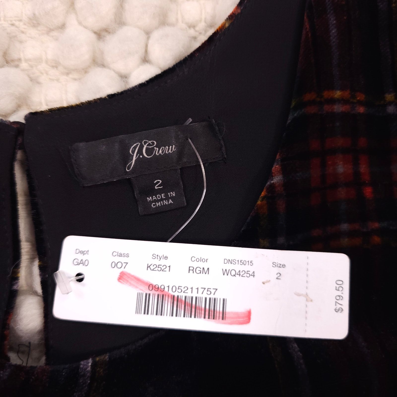 J.Crew NWT J. Crew Stewart Tartan Plaid Velvet Tank Top Sz 2 Size XS / US 0-2 / IT 36-38 - 6 Thumbnail