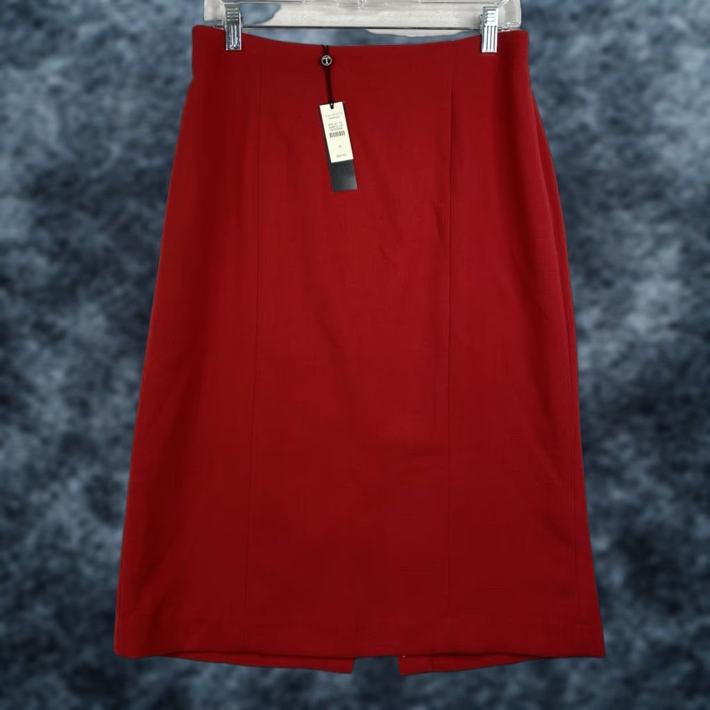 Talbots Talbots Skirt Womens 10 Red Straight Lined Stretch Back Slit Midi Classic NWT Size 32" / US 10 / IT 46 - 1 Thumbnail