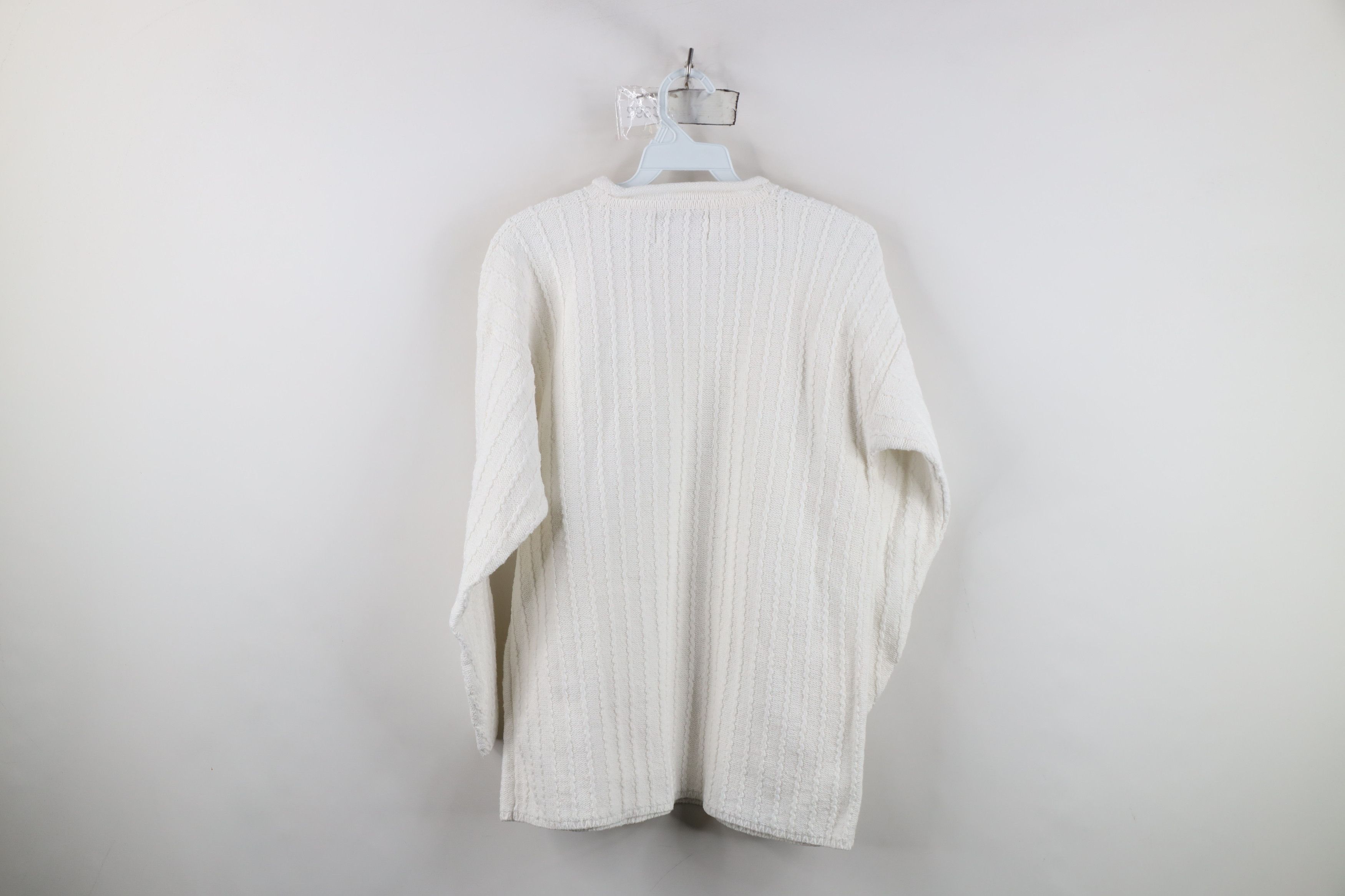 Vintage Vintage 90s Streetwear Ribbed Marled Knit Sweater White Size M / US 6-8 / IT 42-44 - 8 Thumbnail
