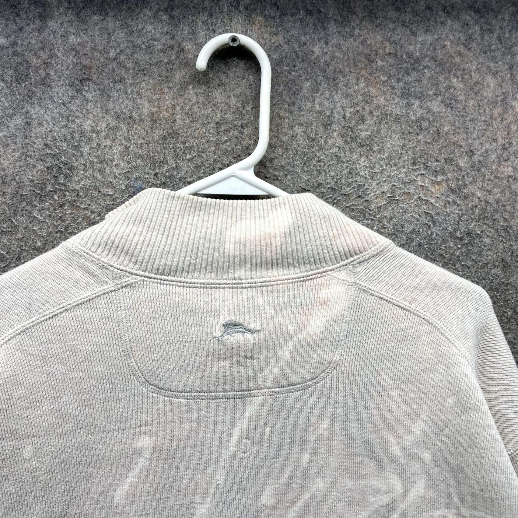 Tommy Bahama Tommy Bahama Sweatshirt Mens XL Gray 1/4 Zip Fleece Pullover Pockets Bleach Dye Size US XL / EU 56 / 4 - 3 Thumbnail
