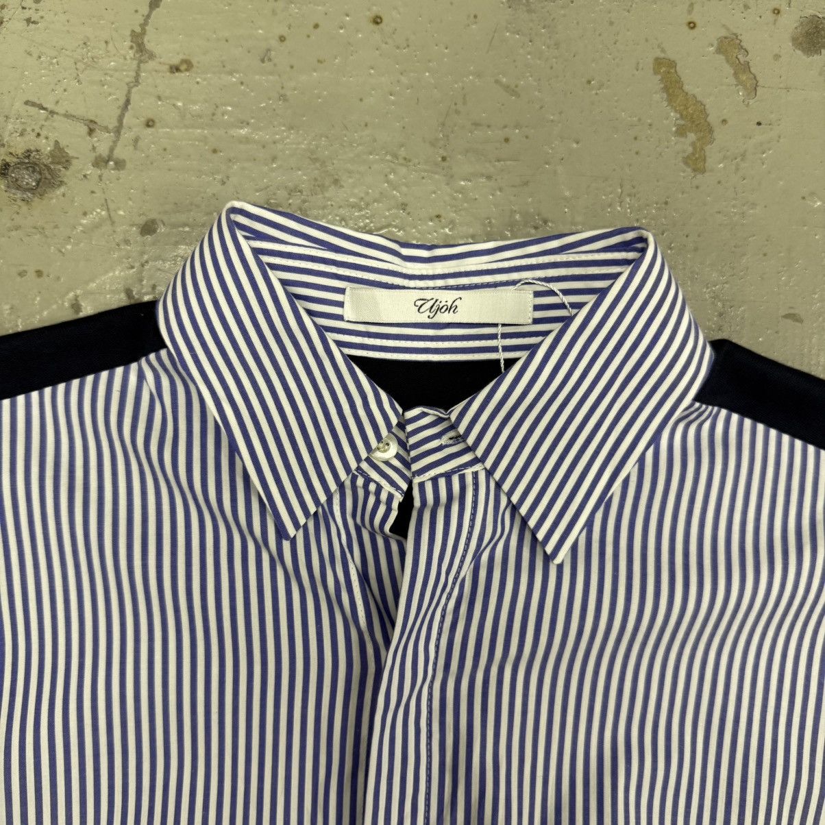 Japanese Brand Comme Des Garcons Style Two Material Button Up Shirt Size US L / EU 52-54 / 3 - 4 Thumbnail